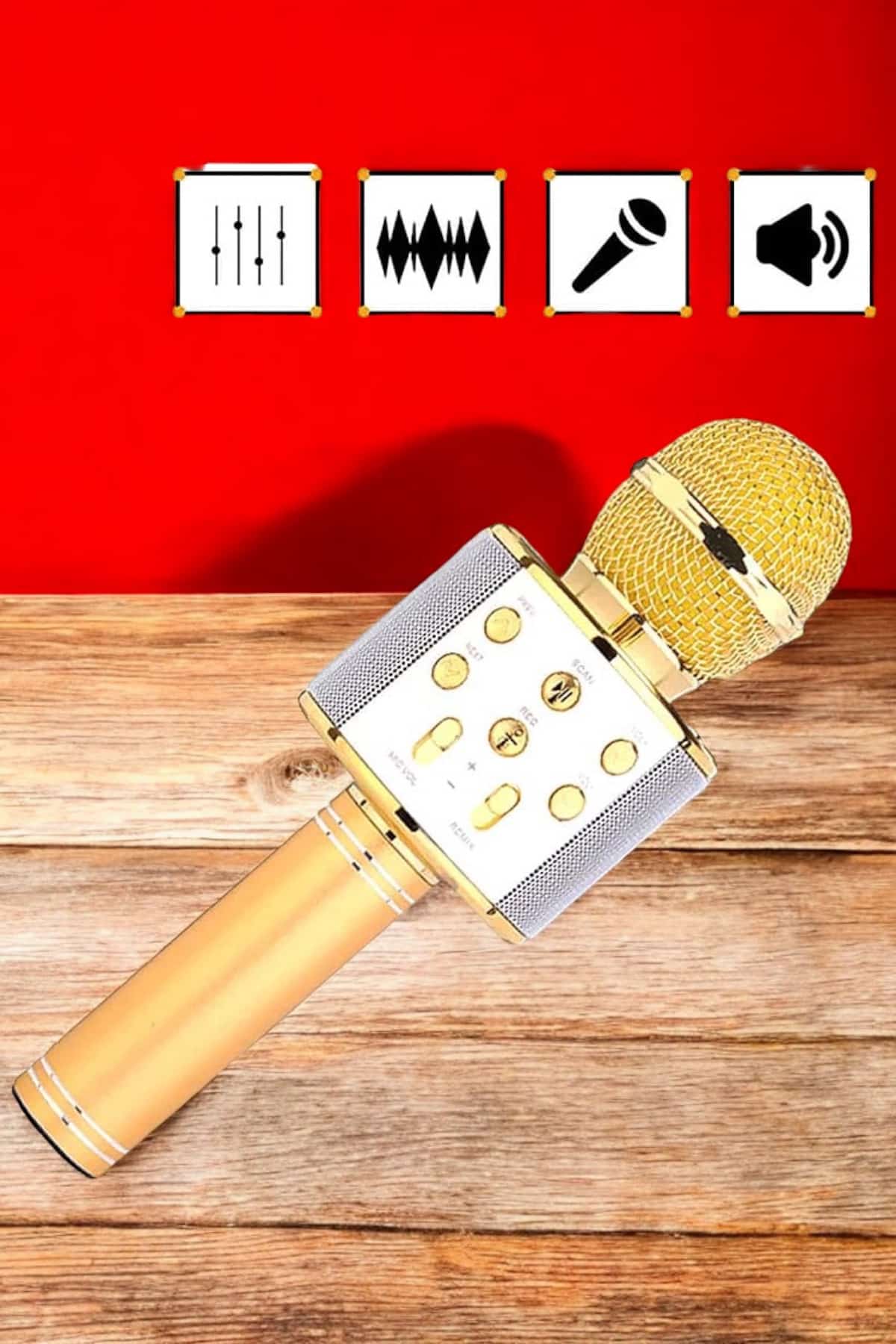 Şarjlı ve Uzun Pil Ömürlü Karaoke Mikrofon USB Bellek Destekli, Profesyonel Ses - Bayi Depom