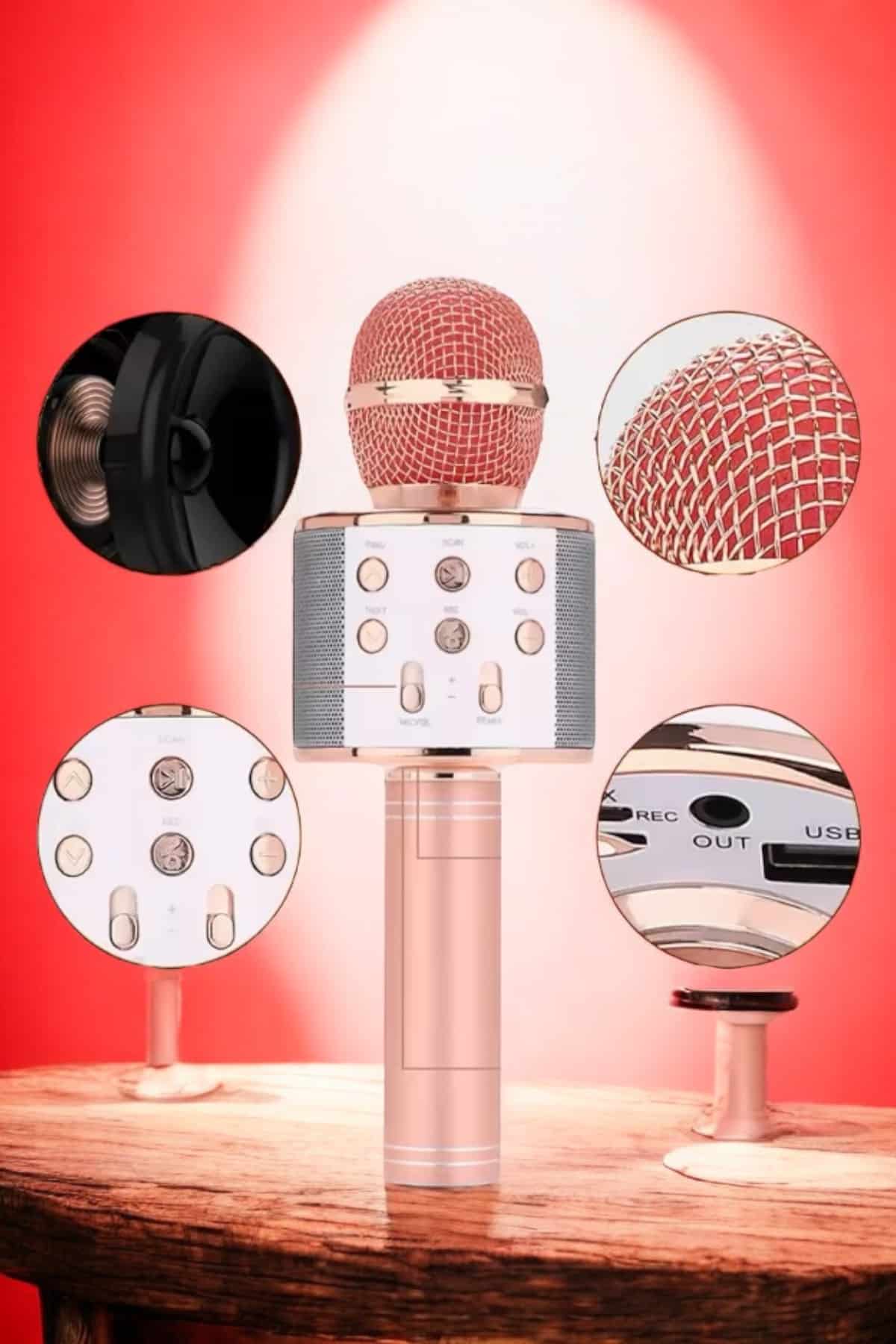 Şarjlı ve Uzun Pil Ömürlü Karaoke Mikrofon USB Bellek Destekli, Profesyonel Ses - Bayi Depom