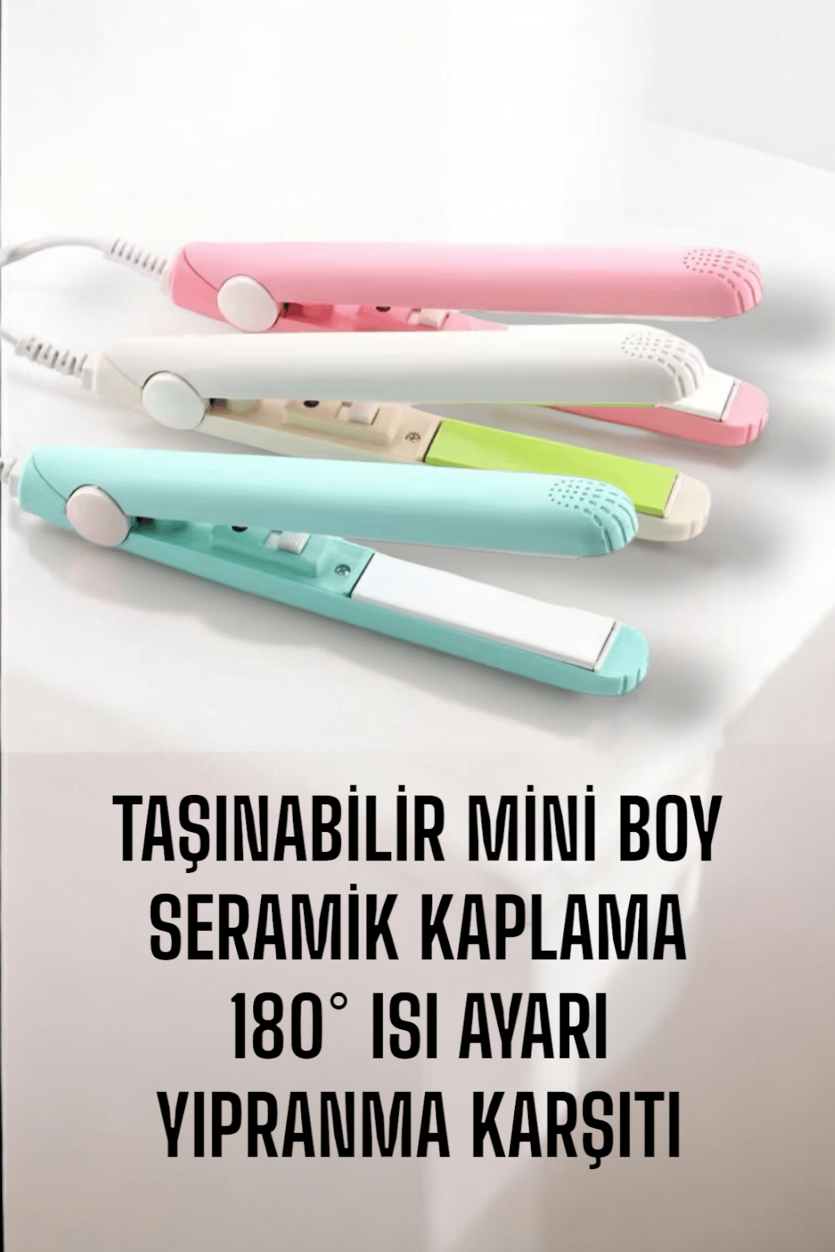 Seramik Kaplama Taşınabilir Mini Saç Düzleştirici Seyahat Dostu Tasarım - Bayi Depom