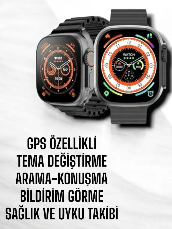 Yeni Nesil Ultra Akıllı Saat Titreşimli, Uyku & Sağlık Takibi, Çift Kordon - Bayi Depom
