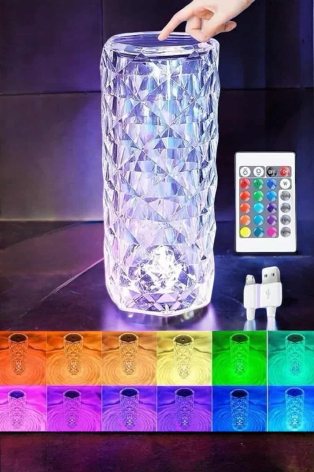 Gece Lambası Kristal Lamba Dokunmatik Şarjlı Hediyelik - Bayi Depom Gece Lambası Kristal Lamba Dokunmatik Şarjlı Hediyelik - Bayi Depom