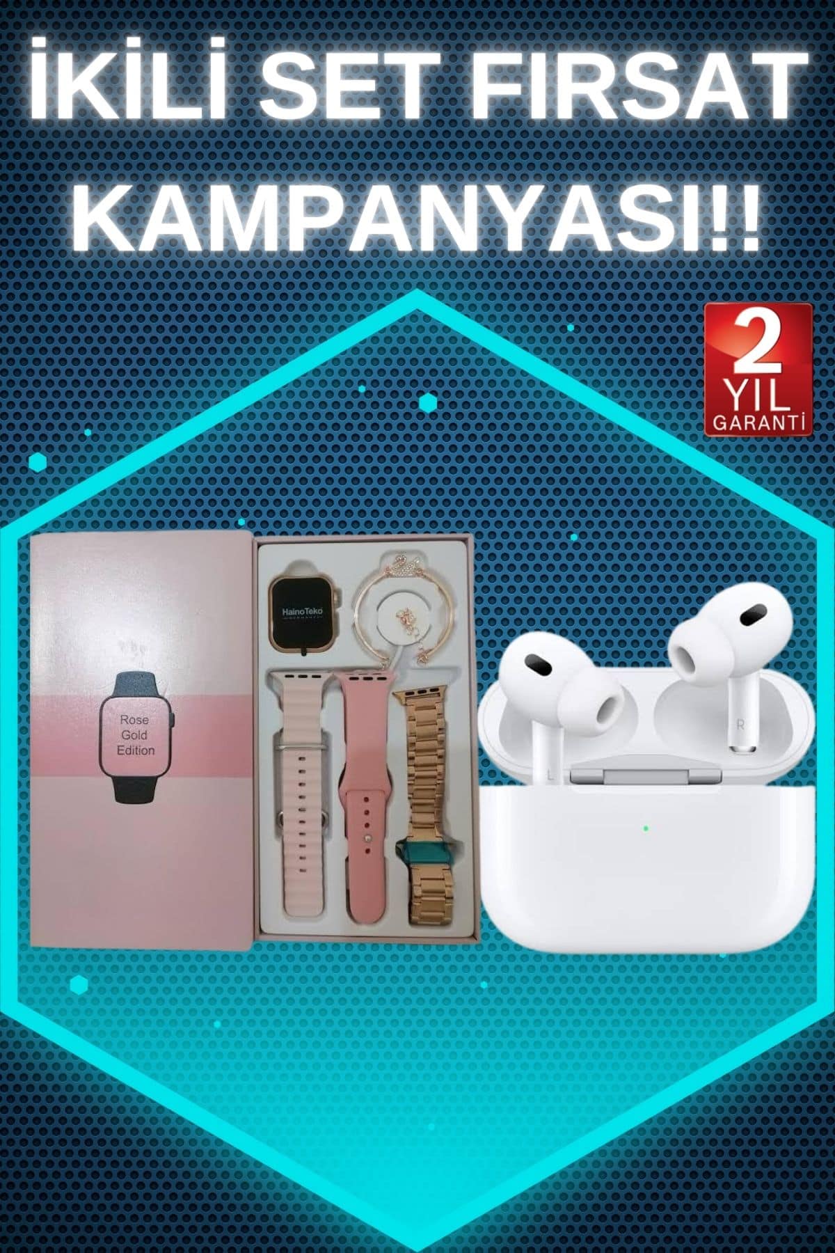 3 Kordonlu Pembe Amoled Ekran Akıllı Saat ve Yeni Nesil Pro Kablosuz Bluetooth Kulaklık ANC/ENC - Bayi Depom 3 Kordonlu Pembe Amoled Ekran Akıllı Saat ve Yeni Nesil Pro Kablosuz Bluetooth Kulaklık ANC/ENC - Bayi Depom