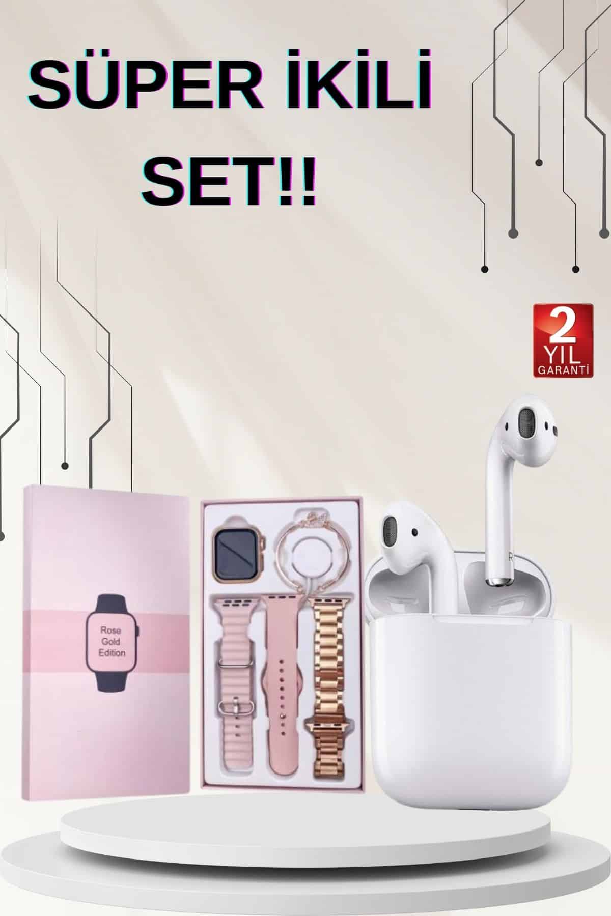 3 Kordonlu Dokunmatik Ekran Akıllı Saat ve 2.Nesil Kablosuz Bluetooth Kulaklık ANC/ENC - Bayi Depom 3 Kordonlu Dokunmatik Ekran Akıllı Saat ve 2.Nesil Kablosuz Bluetooth Kulaklık ANC/ENC - Bayi Depom