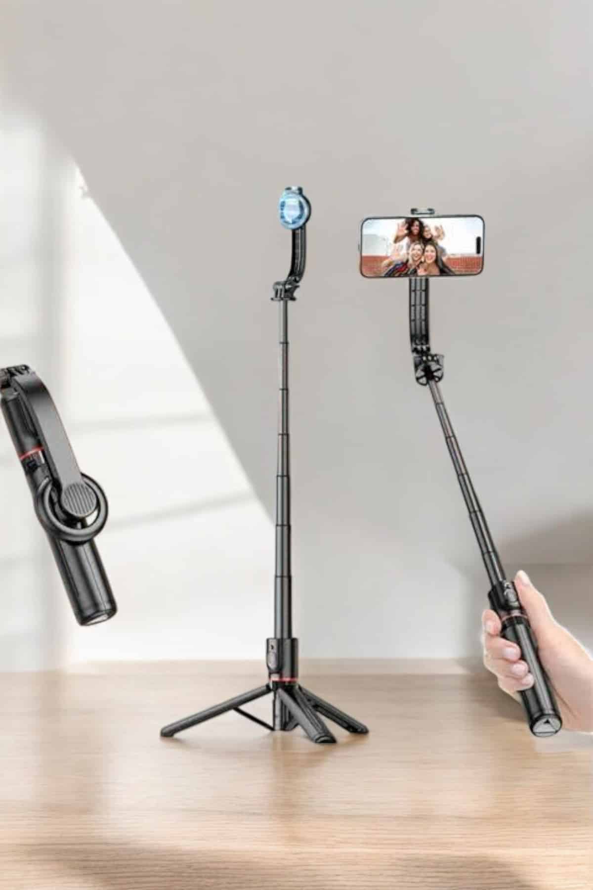 Kumandalı Tripod Telefon Tutucu Selfie Çubuğu 360 Derece Dönebilen - Bayi Depom Kumandalı Tripod Telefon Tutucu Selfie Çubuğu 360 Derece Dönebilen - Bayi Depom