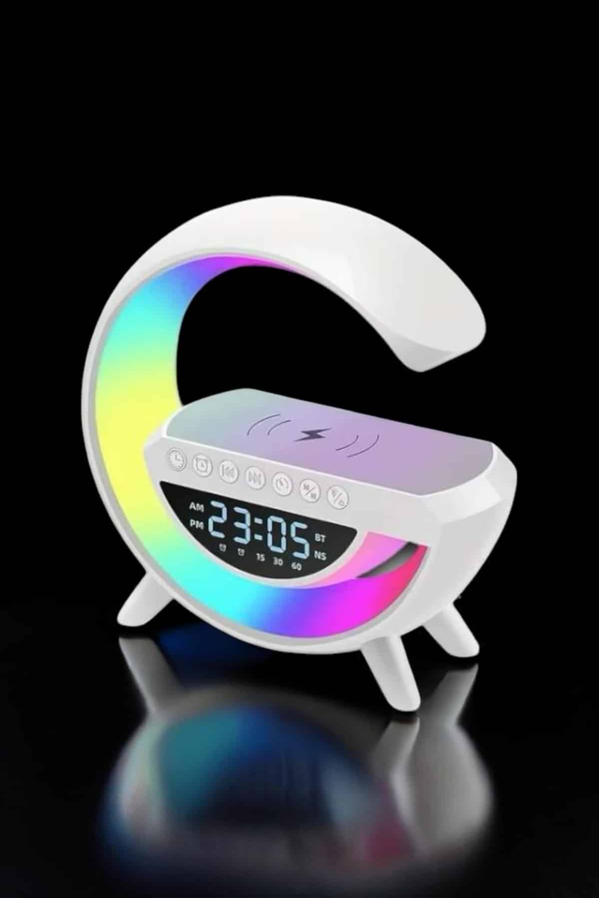 Bluetooth Hoparlör Dijital Göstergeli Wireless Şarj RGB Işıklı - Bayi Depom