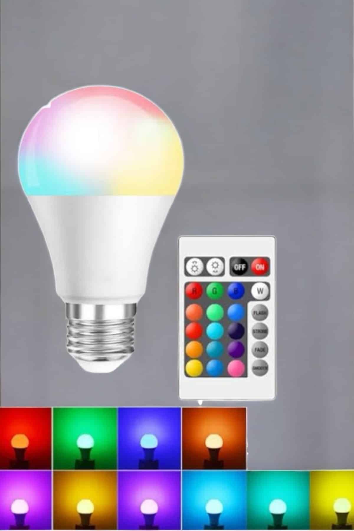 RGB Led Lamba Led Işık Ampul Renk Değiştirebilen 100 Watt - Bayi Depom