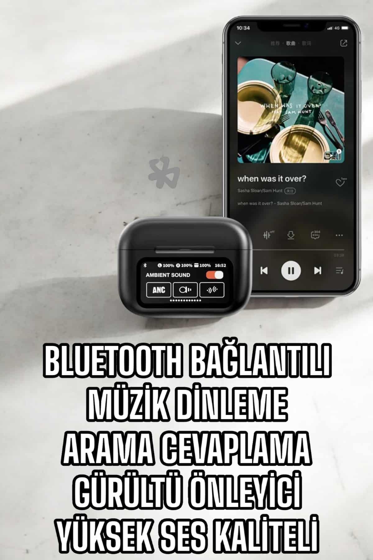 Kablosuz Bluetooth Kulaklık Ekranlı Uzun Şarj Süreli ANC Destekli - Bayi Depom Kablosuz Bluetooth Kulaklık Ekranlı Uzun Şarj Süreli ANC Destekli - Bayi Depom