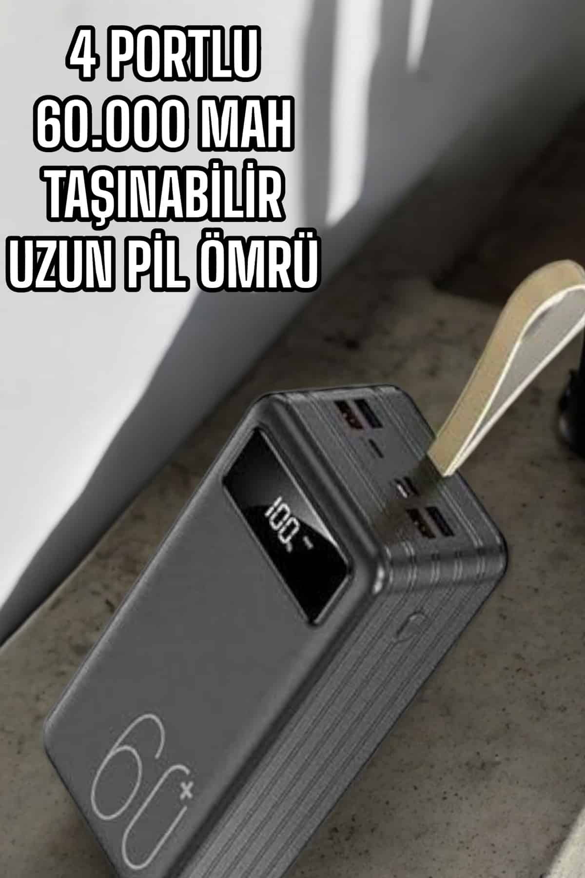 Powerbank 60.000 MAH Dijital Göstergeli 4 Portlu Taşınabilir - Bayi Depom