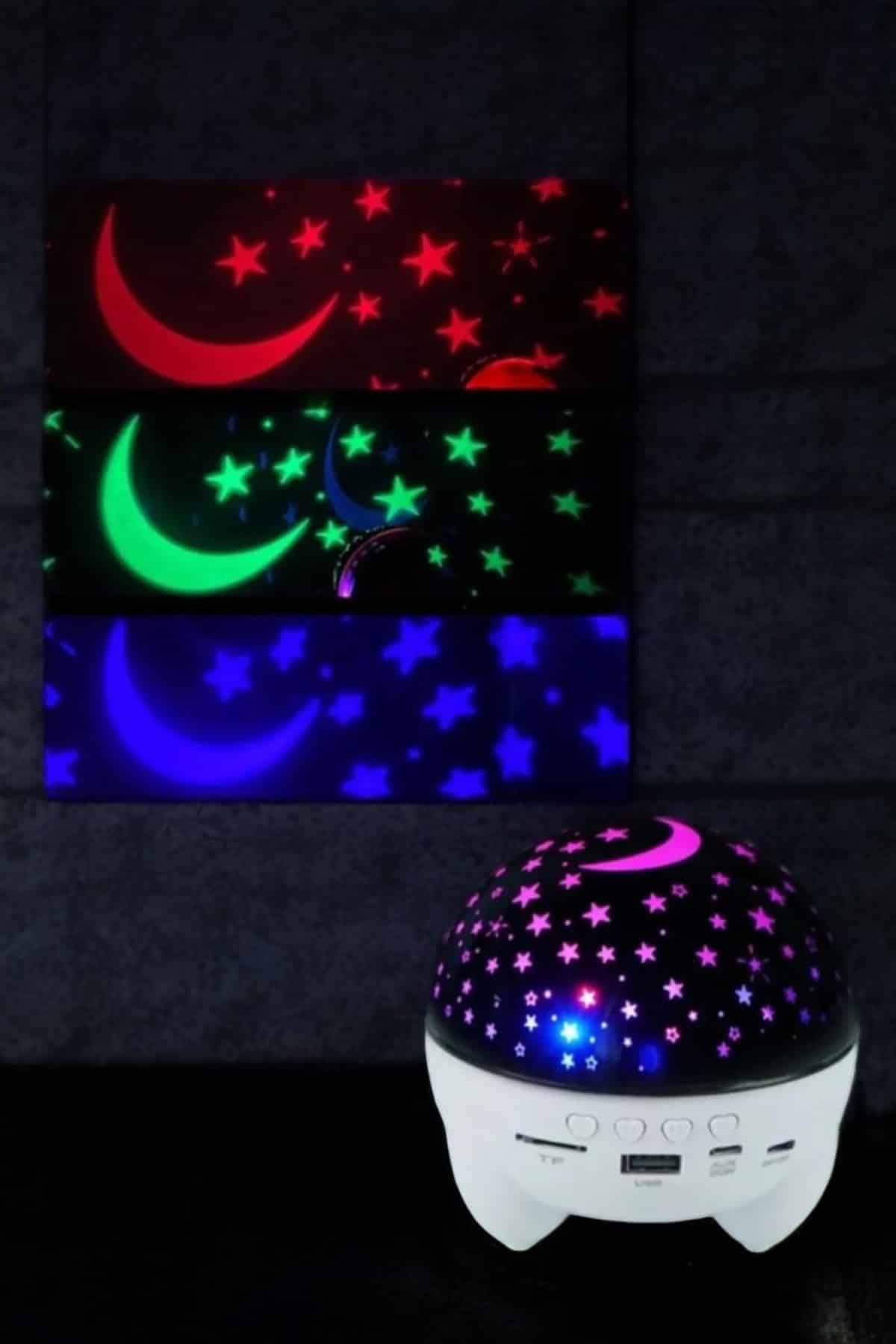 Yıldız Yansıtmalı Projeksiyon Gece Lambası Şarjlı Taşınabilir - Bayi Depom
