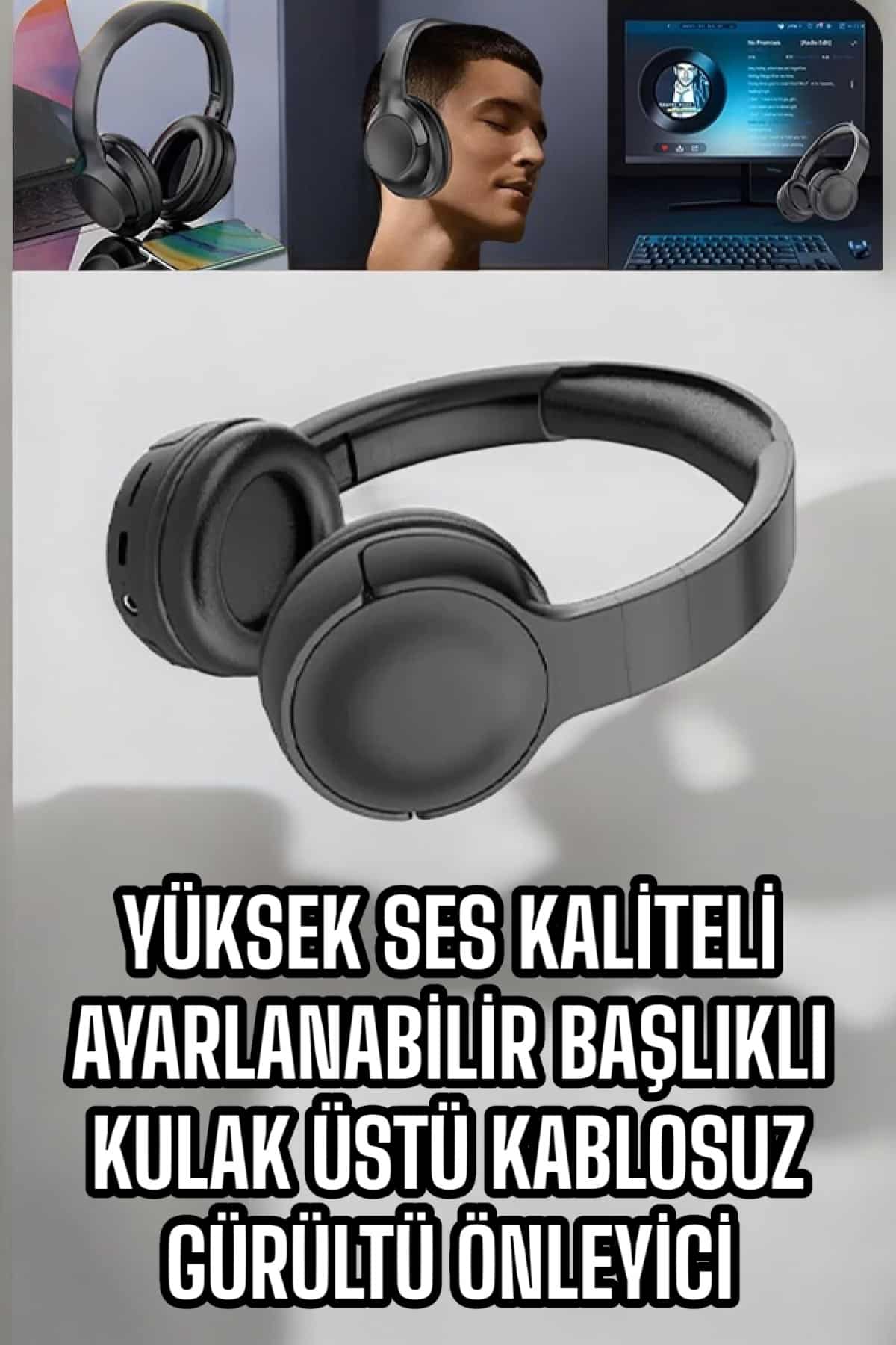 Kablosuz Bluetooth Kulaklık ANC/ENC Destekli Kulak Üstü Yüksek Ses Kaliteli - Bayi Depom Kablosuz Bluetooth Kulaklık ANC/ENC Destekli Kulak Üstü Yüksek Ses Kaliteli - Bayi Depom