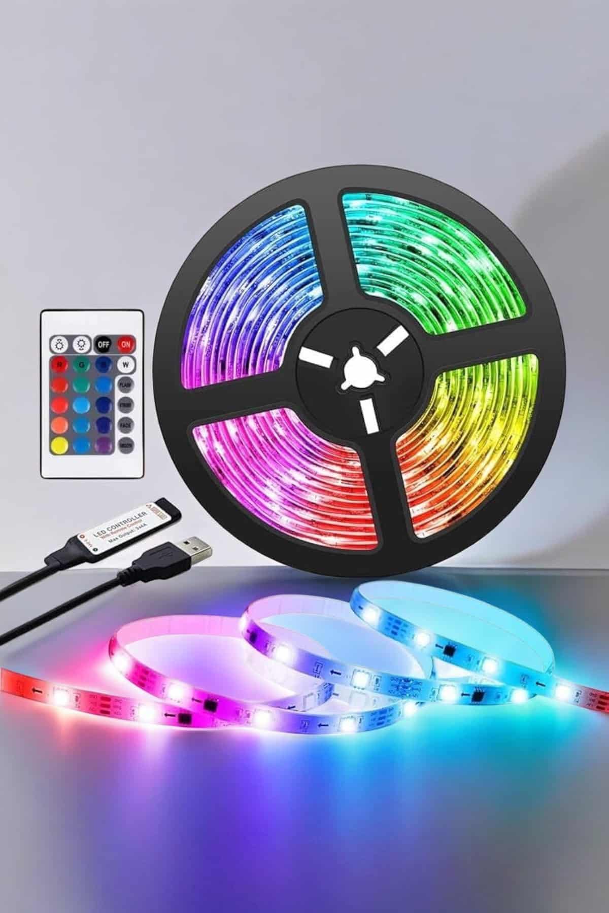Yeni Nesil RGB Işıklı 10Metre Şerit LED Kumandalı Kullanım - Bayi Depom