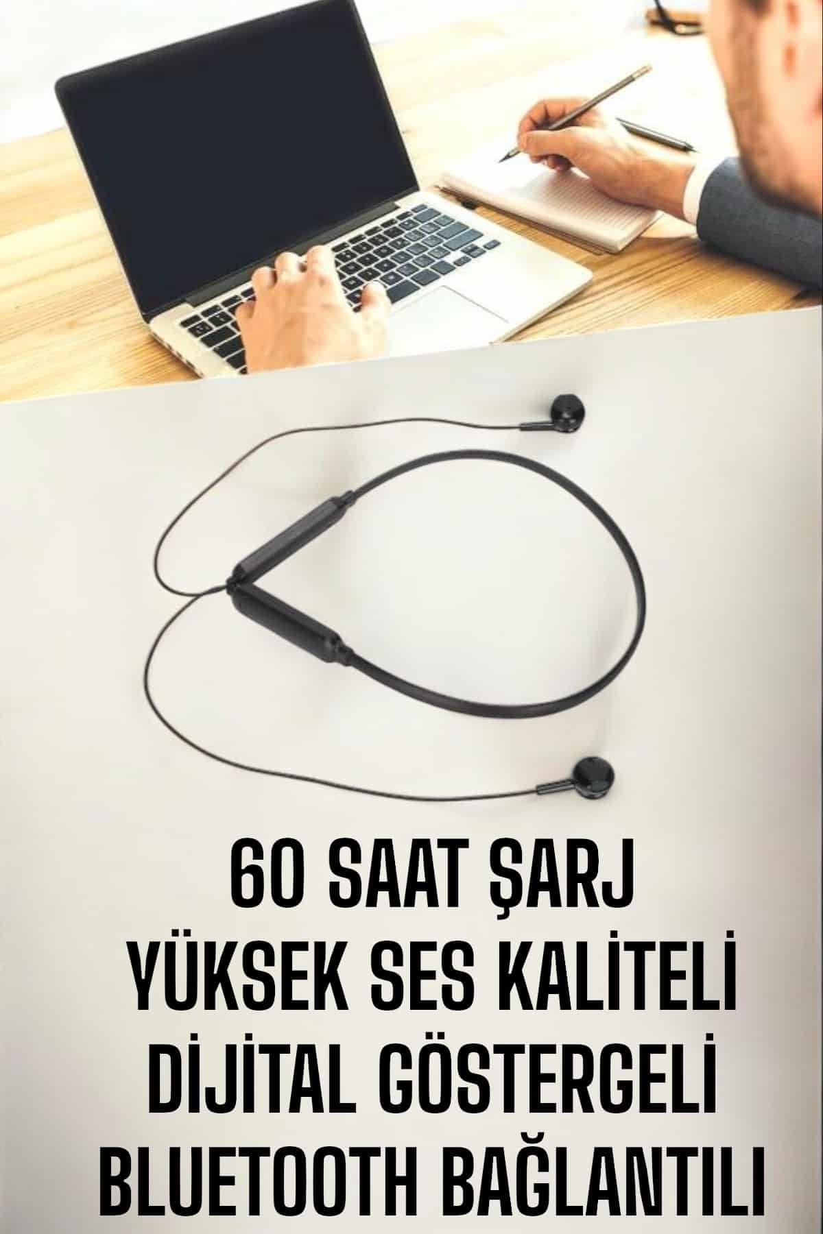 Kablolu Boyun Askılı Dijital Göstergeli Bluetooth Kulaklığı 60 Saat - Bayi Depom Kablolu Boyun Askılı Dijital Göstergeli Bluetooth Kulaklığı 60 Saat - Bayi Depom