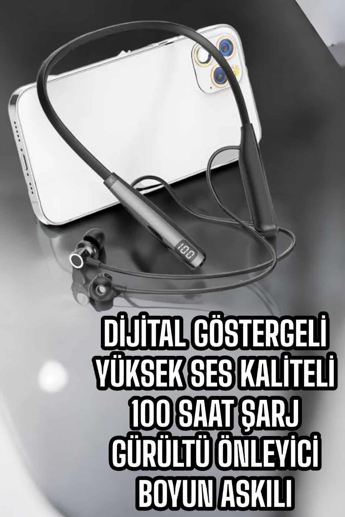 Boyun Bantlı Bluetooth Kulaklık Yüksek Ses Kaliteli 100 Saat Kulaklık - Bayi Depom
