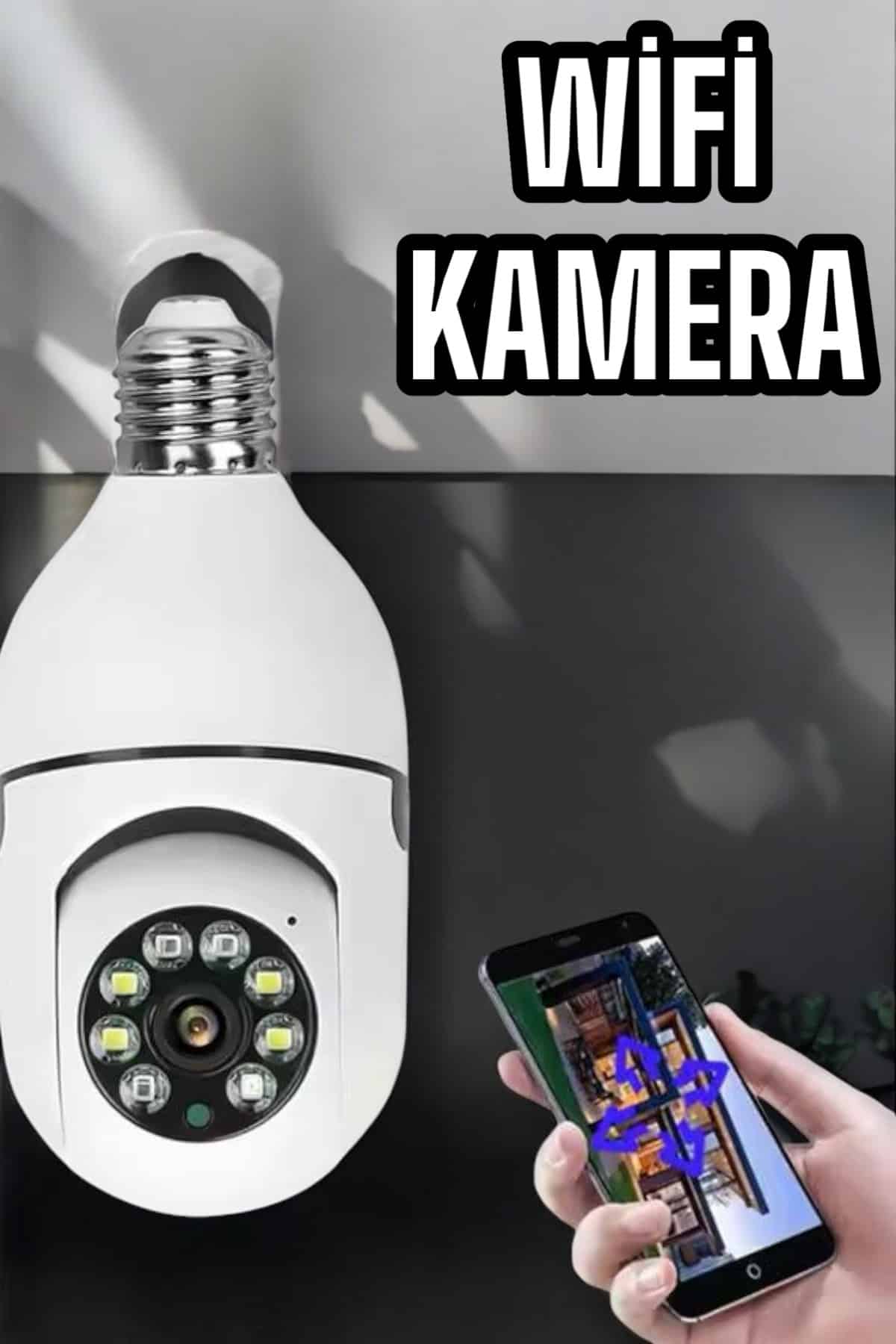 Wifi Kamera Duylu Ampul Görünümlü 360 Derece Dönebilen Ev Kamerası - Bayi Depom Wifi Kamera Duylu Ampul Görünümlü 360 Derece Dönebilen Ev Kamerası - Bayi Depom