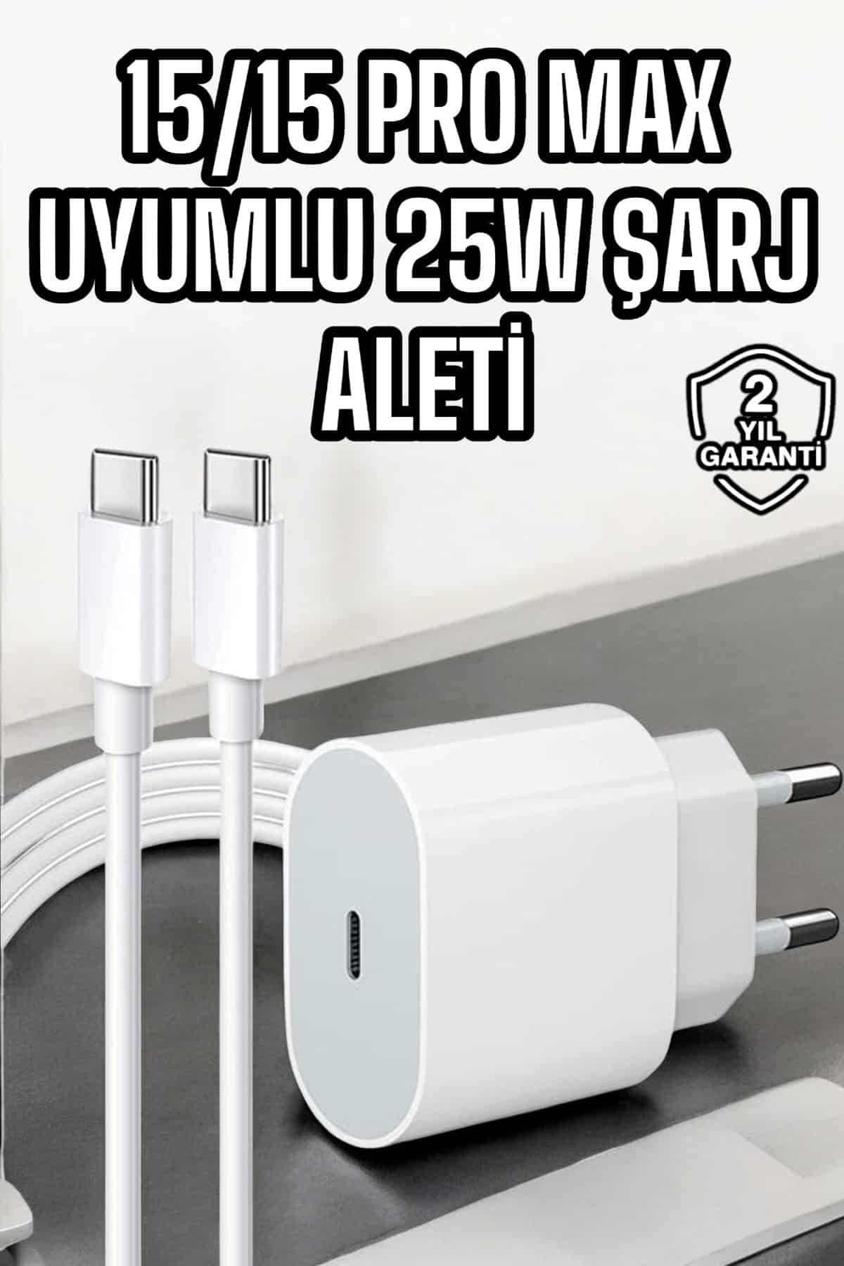 İOS Uyumlu Type-C Girişli Hızlı Şarj 15/15 Pro Max Adaptör ve Kablosu - Bayi Depom