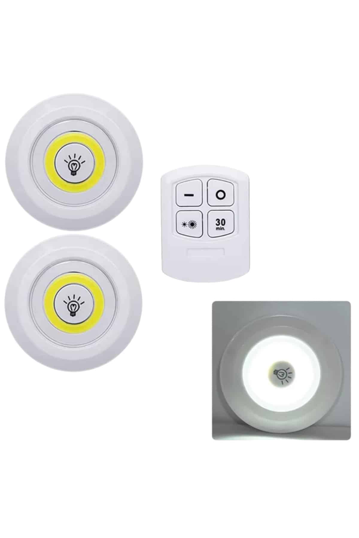 Led Lamba 3'lü Uzaktan Kumandalı Yapışkanlı - Bayi Depom