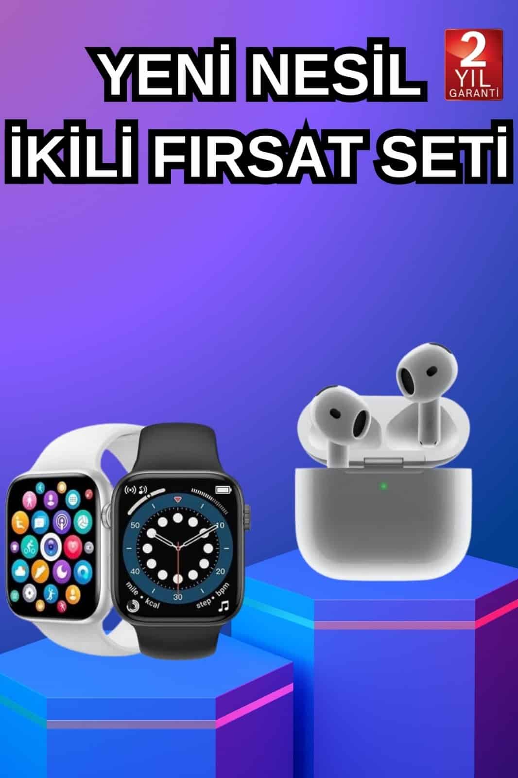 3.Nesil TWS Bluetooth Kulaklık ve Dokunmatik Ekran Akıllı Saat Sesli Görüşme - Bayi Depom 3.Nesil TWS Bluetooth Kulaklık ve Dokunmatik Ekran Akıllı Saat Sesli Görüşme - Bayi Depom