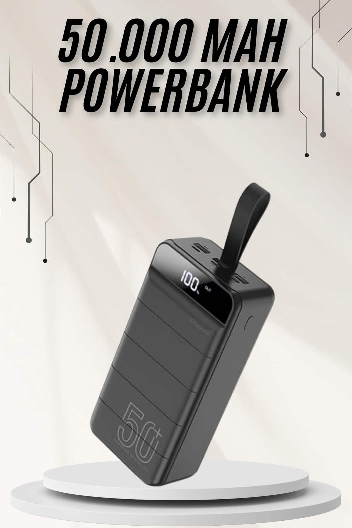 Powerbank Çoklu Şarj Girişi 50.000 Mah Taşınabilir Dijital Göstergeli - Bayi Depom
