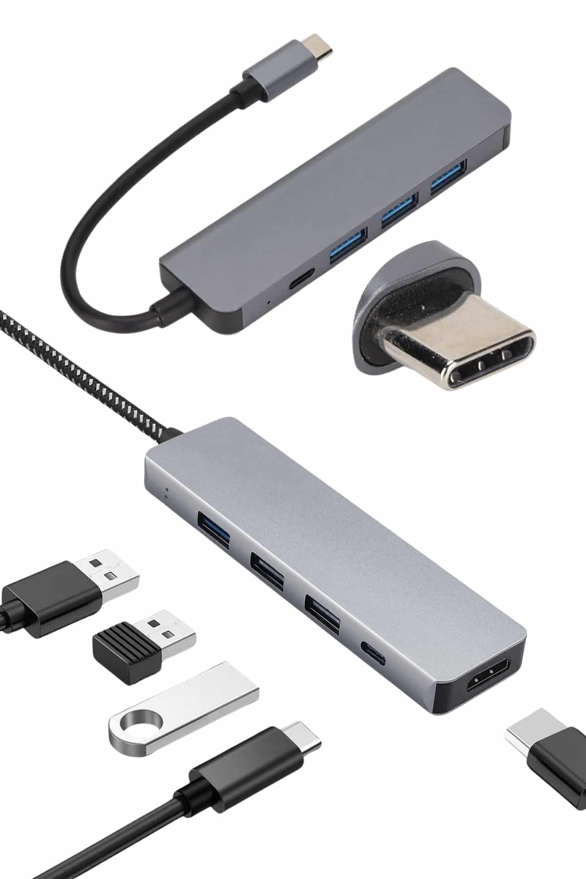 Çevirici Dönüştürücü Adaptör Macbook 3 In 1 Type-C To Hdmı USB 3.0 - Bayi Depom