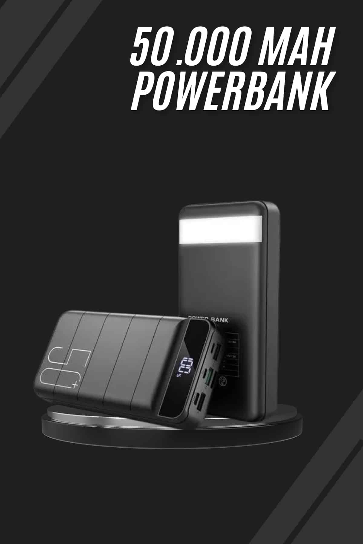Taşınabilir Powerbank 50.000 mAh 4 Girişli Hızlı Şarj Led Göstergeli Fenerli Şarj - Bayi Depom