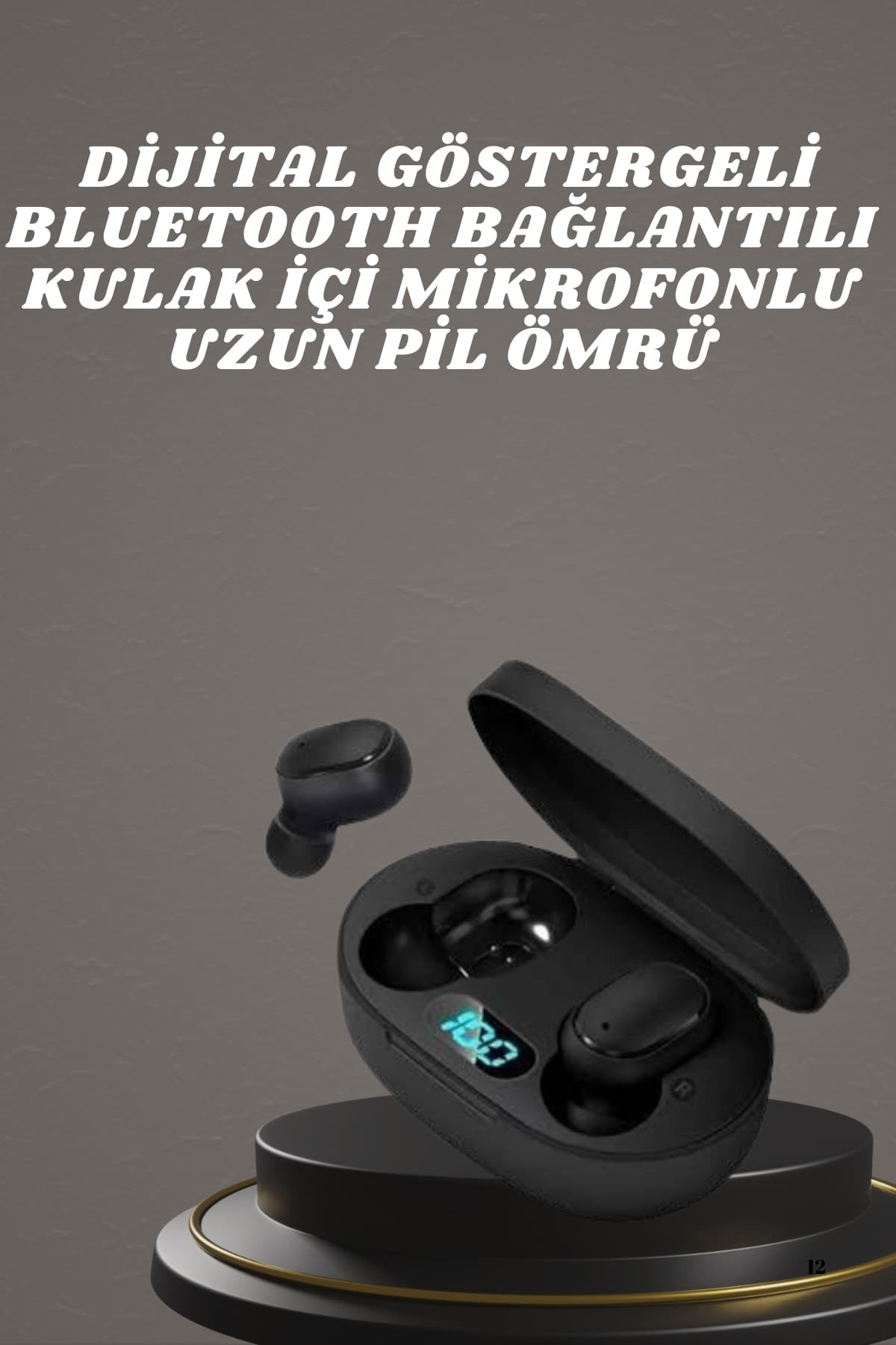 Kulaklık Dijital Göstergeli Bluetooth Bağlantılı Kablosuz Kulak İçi Mikrofonlu Dokunmatik Kontrol - Bayi Depom