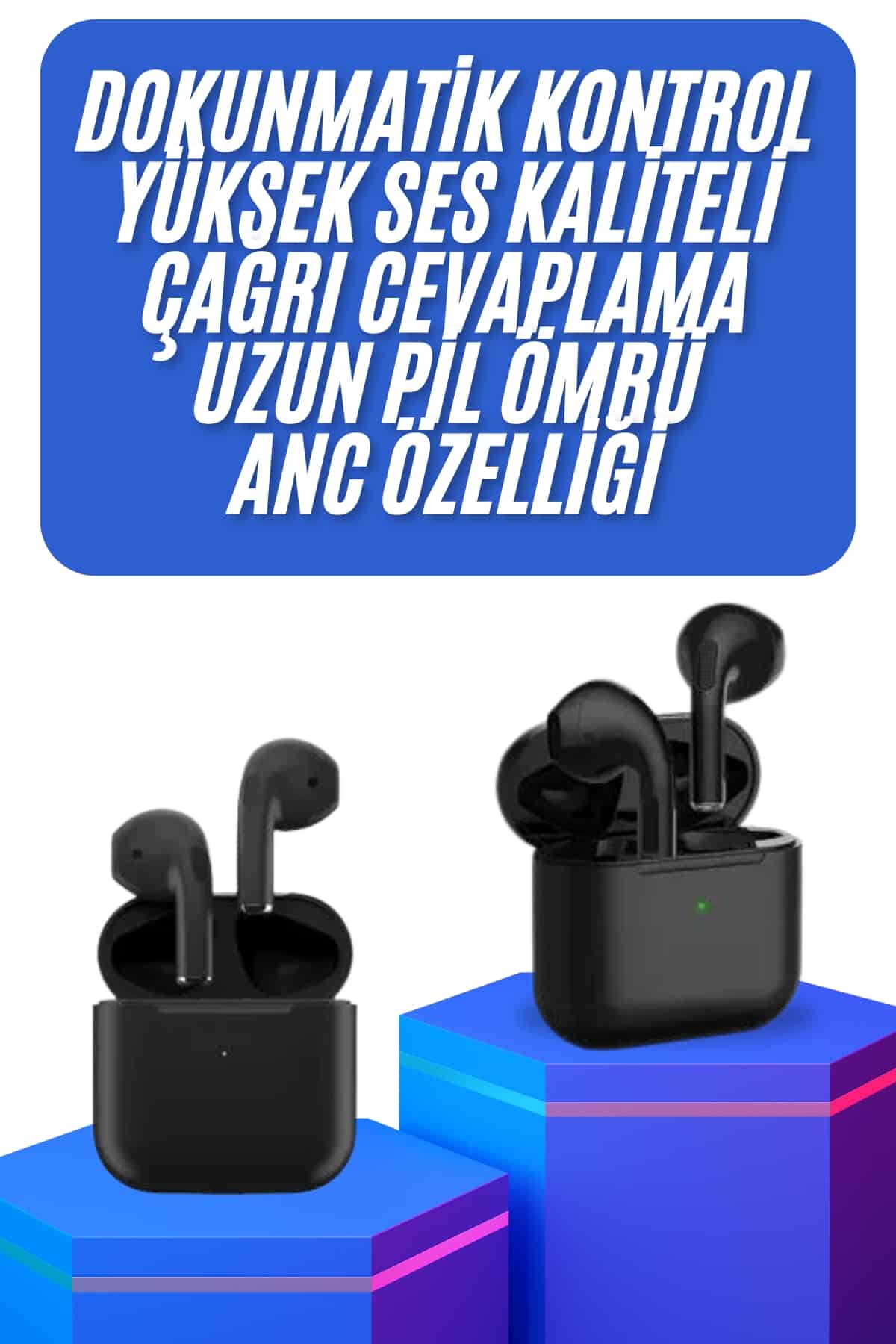 Kablosuz Bluetooth Kulaklık TWS Pro5 Kulaklık ANC Özelliği Dokunmatik Kontrol - Bayi Depom