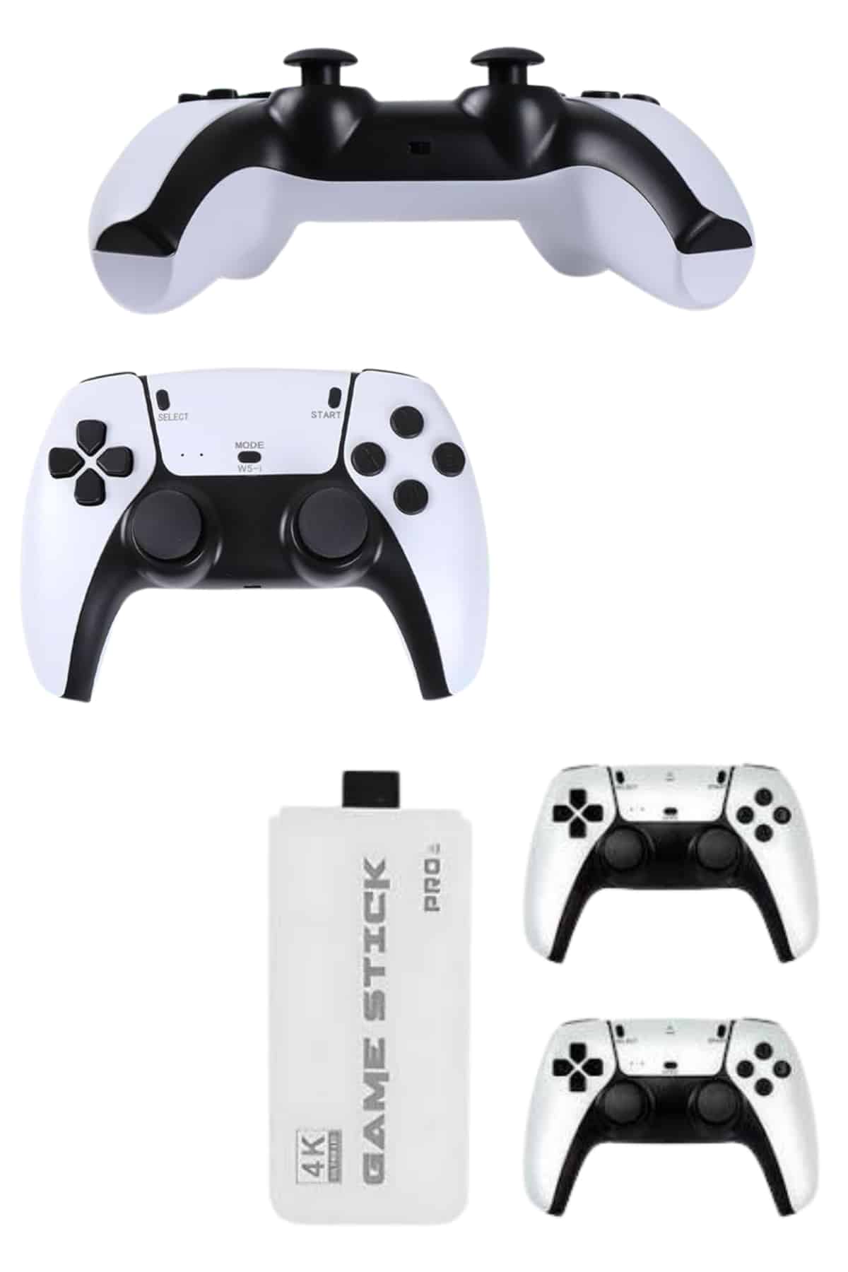 4K HD Görüntü Kaliteli Retro Game Stick 20000 Oyunlu Çift Kollu Beyaz Game Stick - Bayi Depom