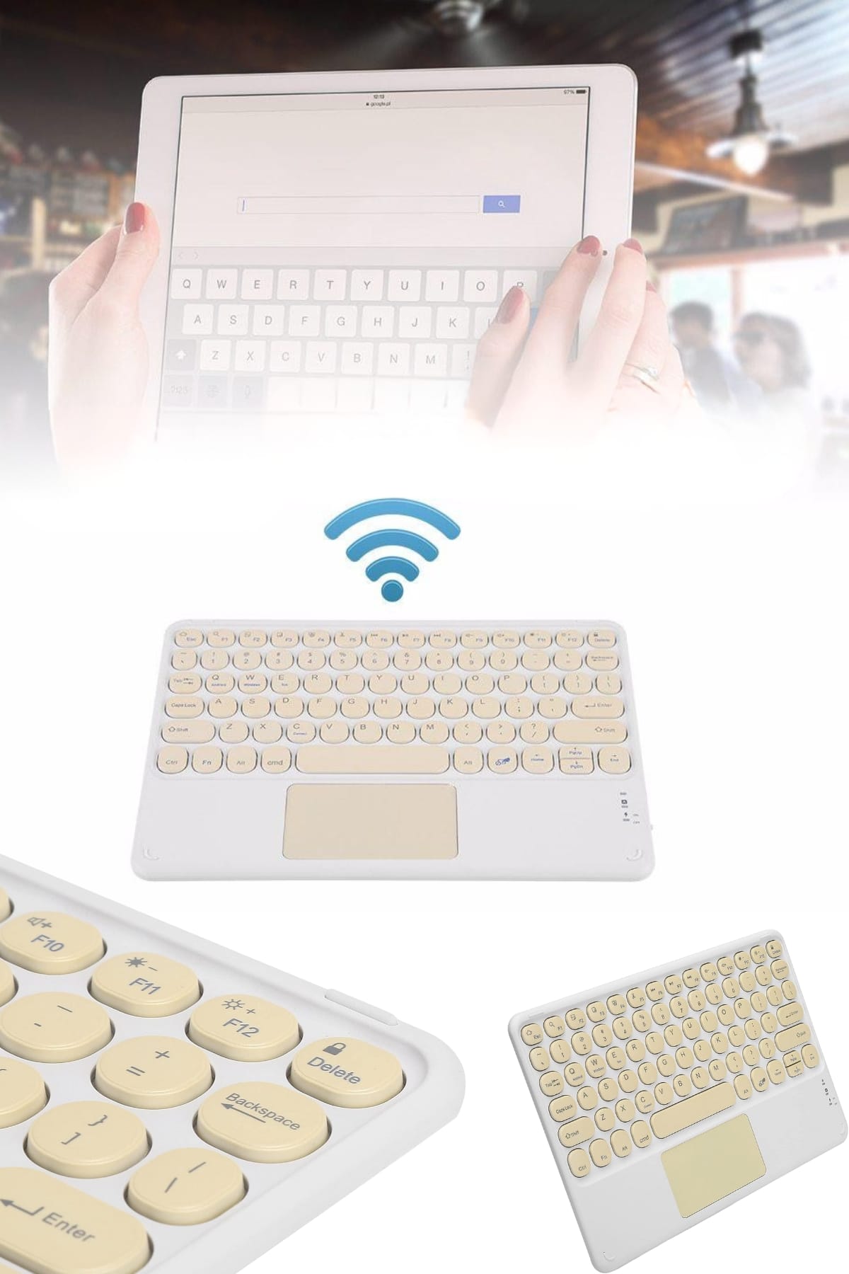 Android ve İOS Uyumlu Bluetooth Klavye Touchpad Slim Kablosuz Wifi Q Klavye - Bayi Depom Android ve İOS Uyumlu Bluetooth Klavye Touchpad Slim Kablosuz Wifi Q Klavye - Bayi Depom