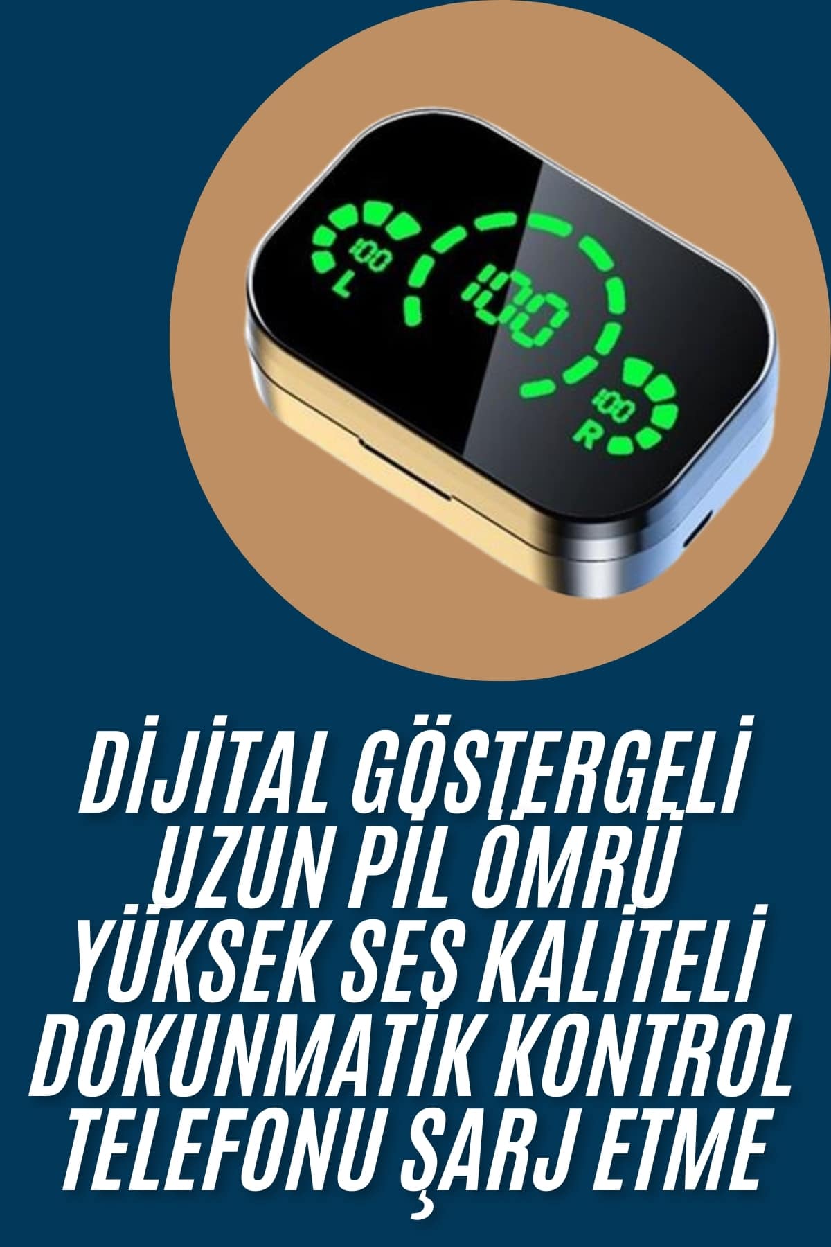 2025 Model Bluetooth Kulaklık Telefon Şarj Edebilen Çağrı Cevaplama Dijital Göstergeli - Bayi Depom