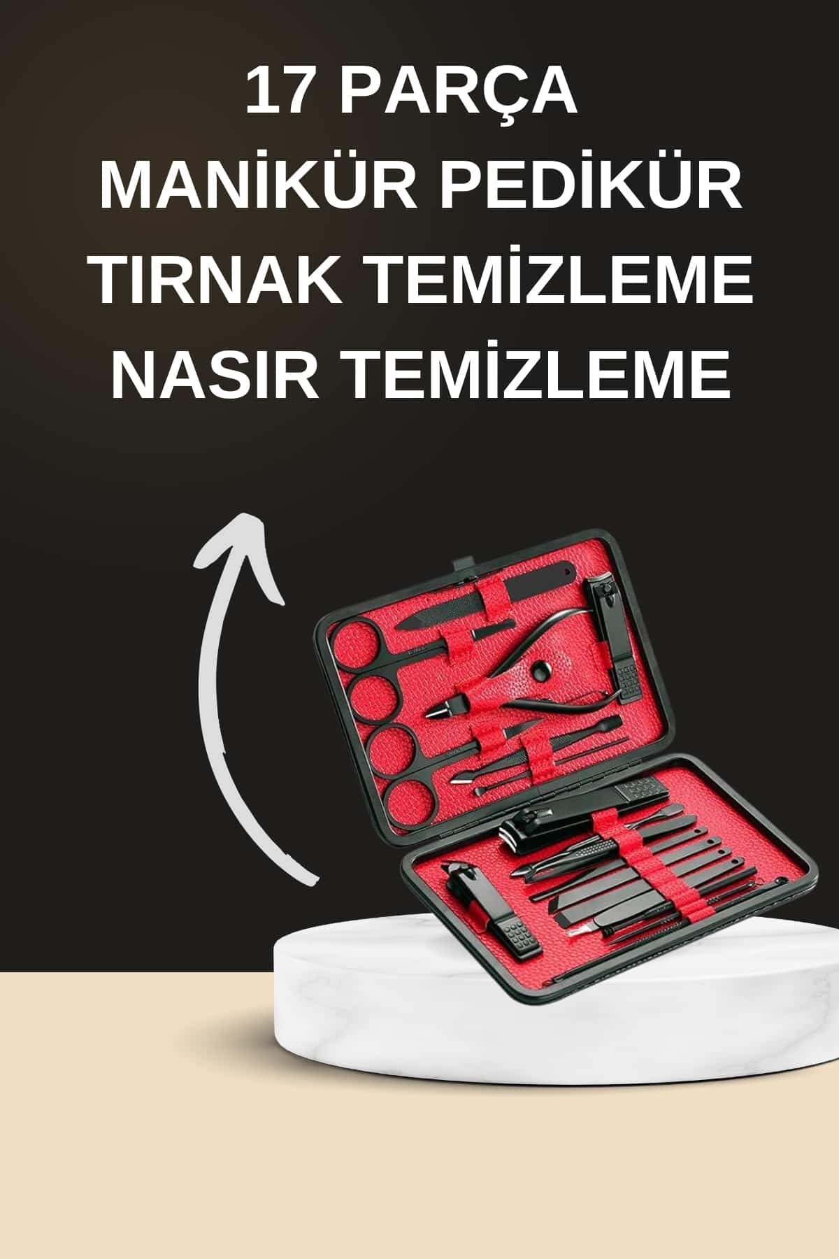 Elektrikli Manikür Pedikür Seti İkili Set 17 Parça Tırnak Bakımı Nasır Temizleme Tırnak Şekillendirme - Bayi Depom