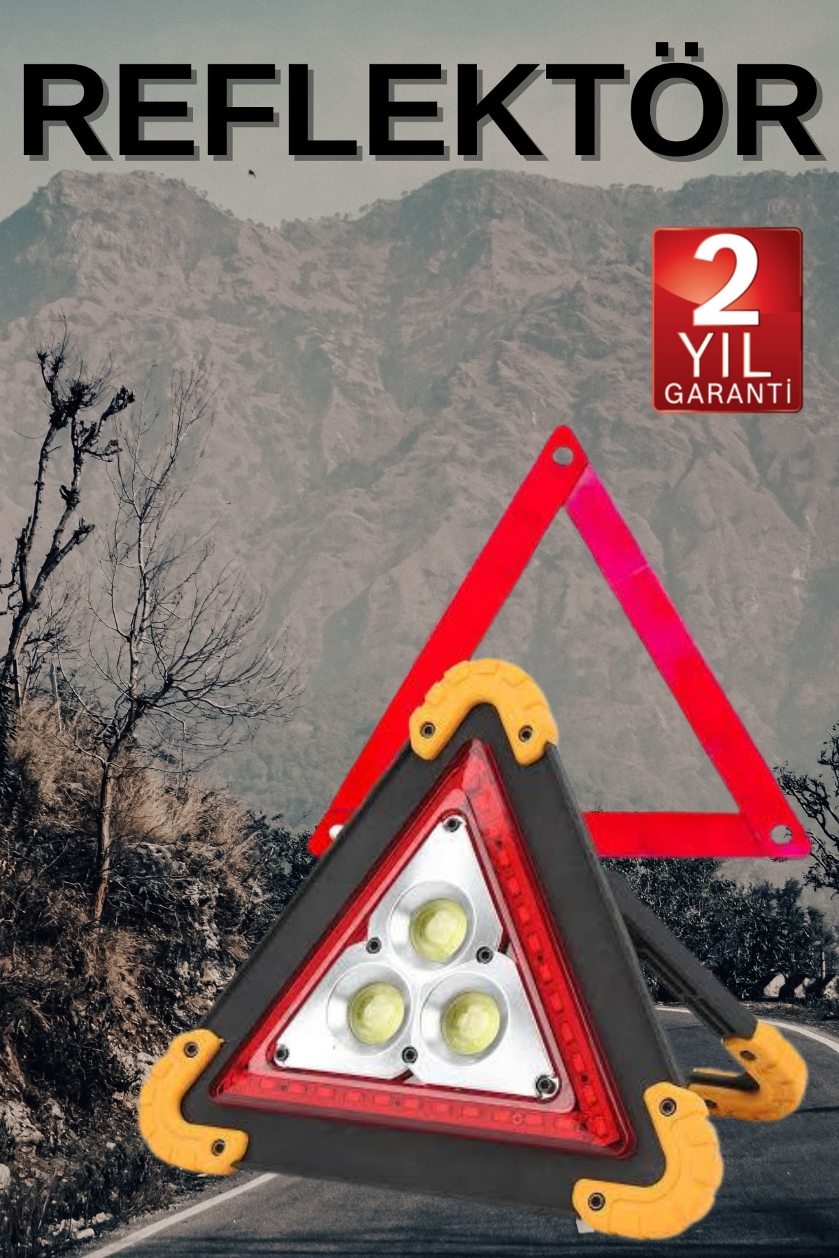 Solar Şarjlı Çok Fonksiyonlu Reflektör Işıklı Ikaz Lambası Acil Durum Reflektörü Acil Durum Uyarı Lambası - Bayi Depom