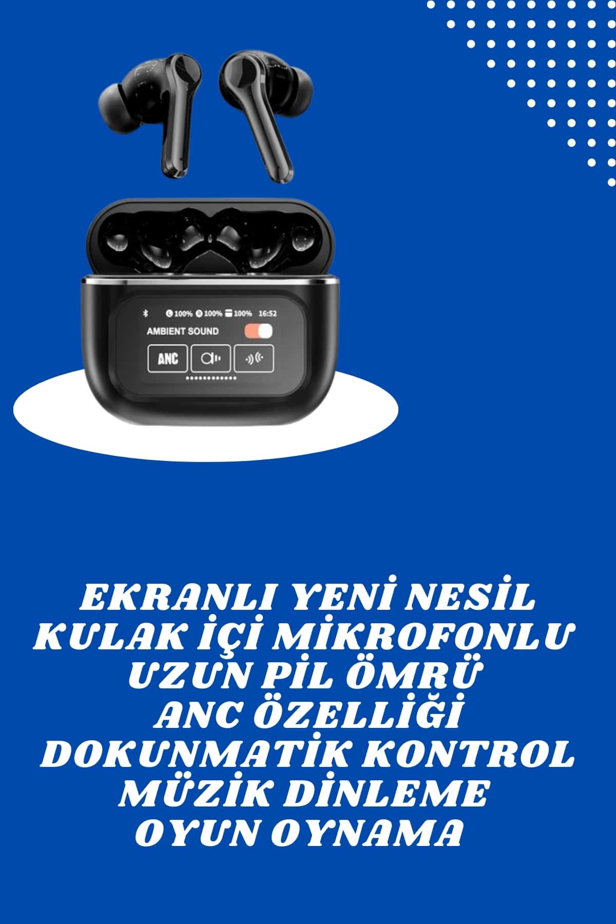 Ekranlı Yeni Nesil Pro Kulaklık ve Akıllı Saat Kampanyası Kulak İçi Mikrofonlu - Bayi Depom