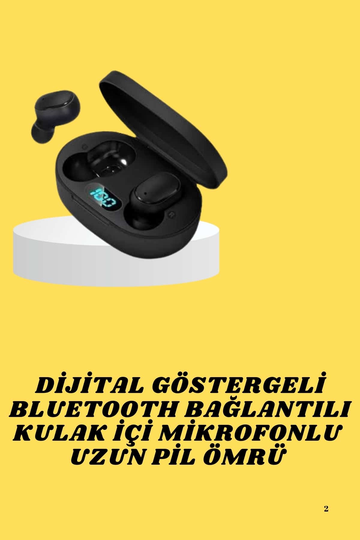 Bluetooth Kulaklık Dijital Göstergeli Yüksek Ses Kaliteli Uzun Pil Ömrü - Bayi Depom