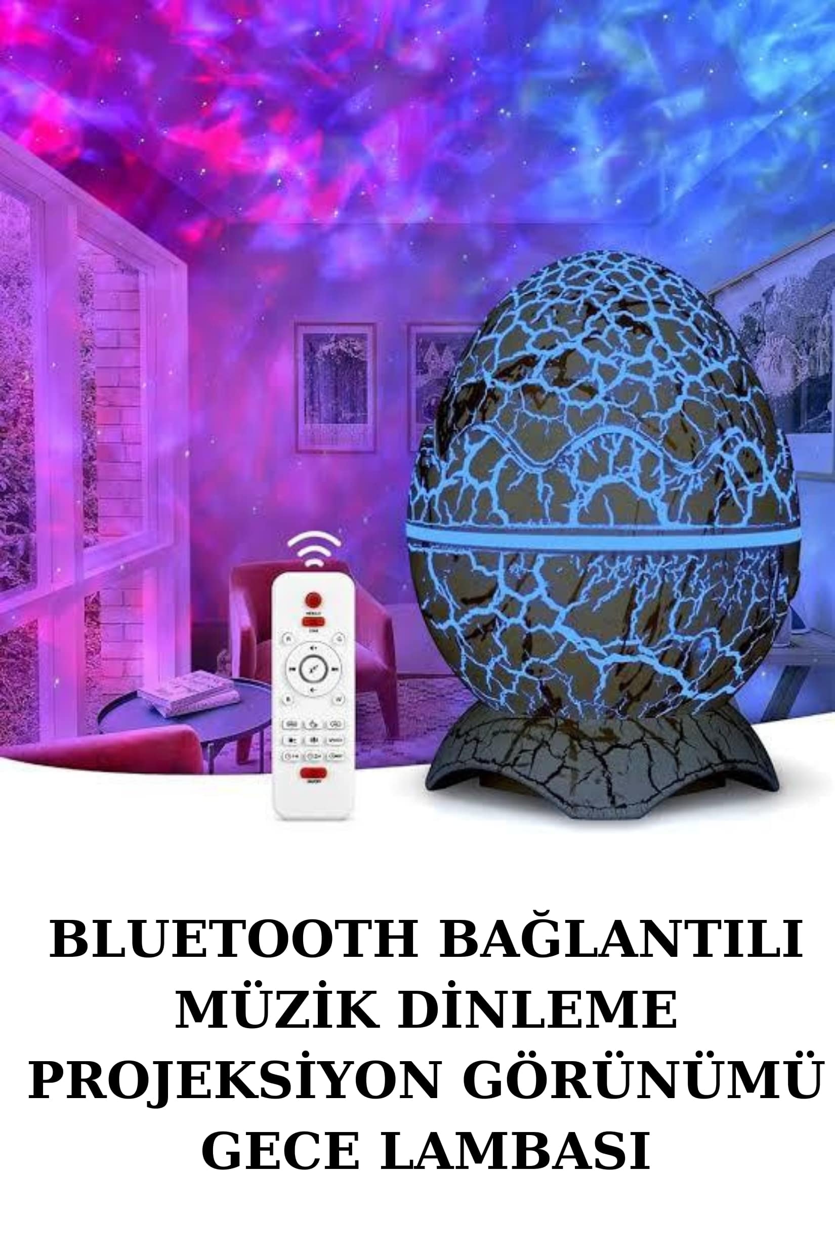 Yumurta Şeklinde Su Dalgalı Bluetooth Speaker Lamba Renkli Şarjlı - Bayi Depom