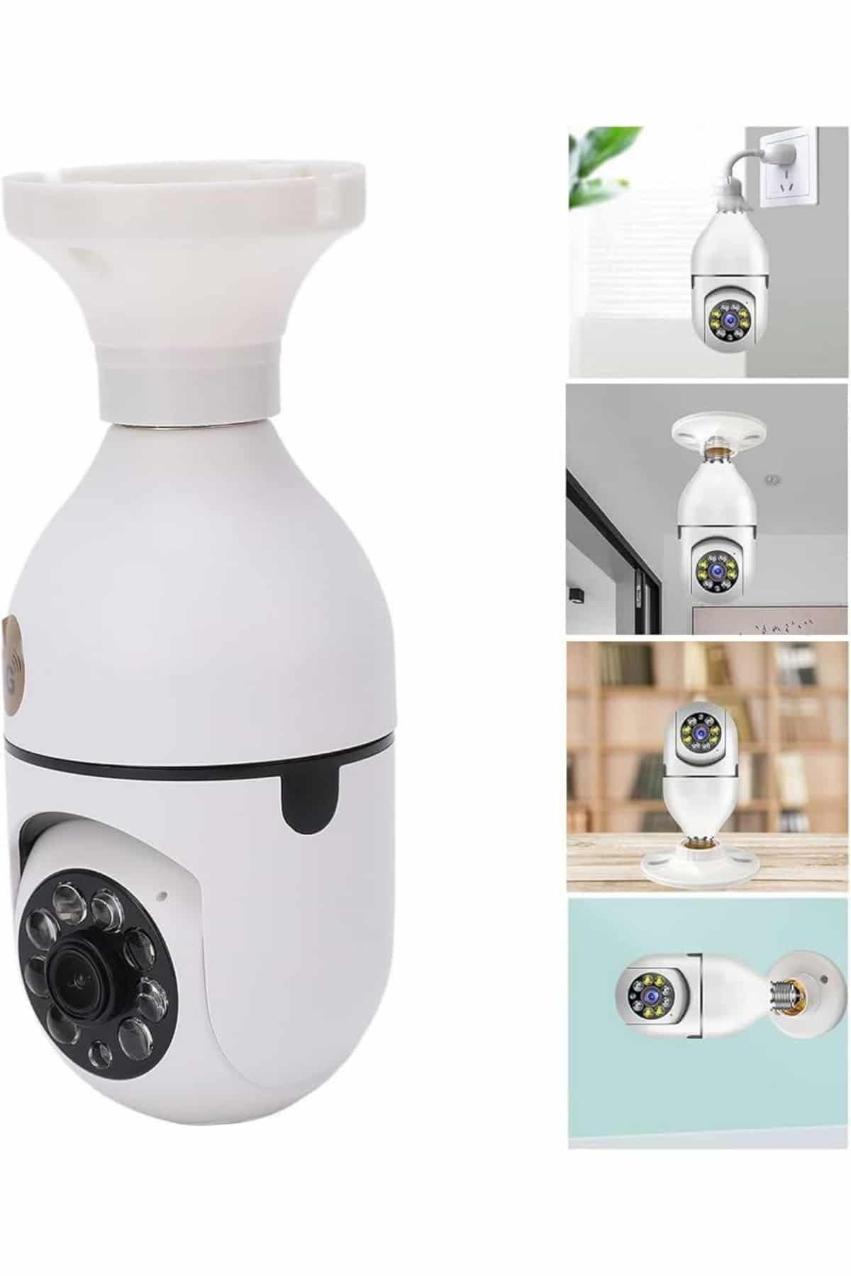 Akıllı Kamera Wifi Kamera Duylu Ampul Görünümlü 360 Derece Dönebilen Ev Kamerası - Bayi Depom