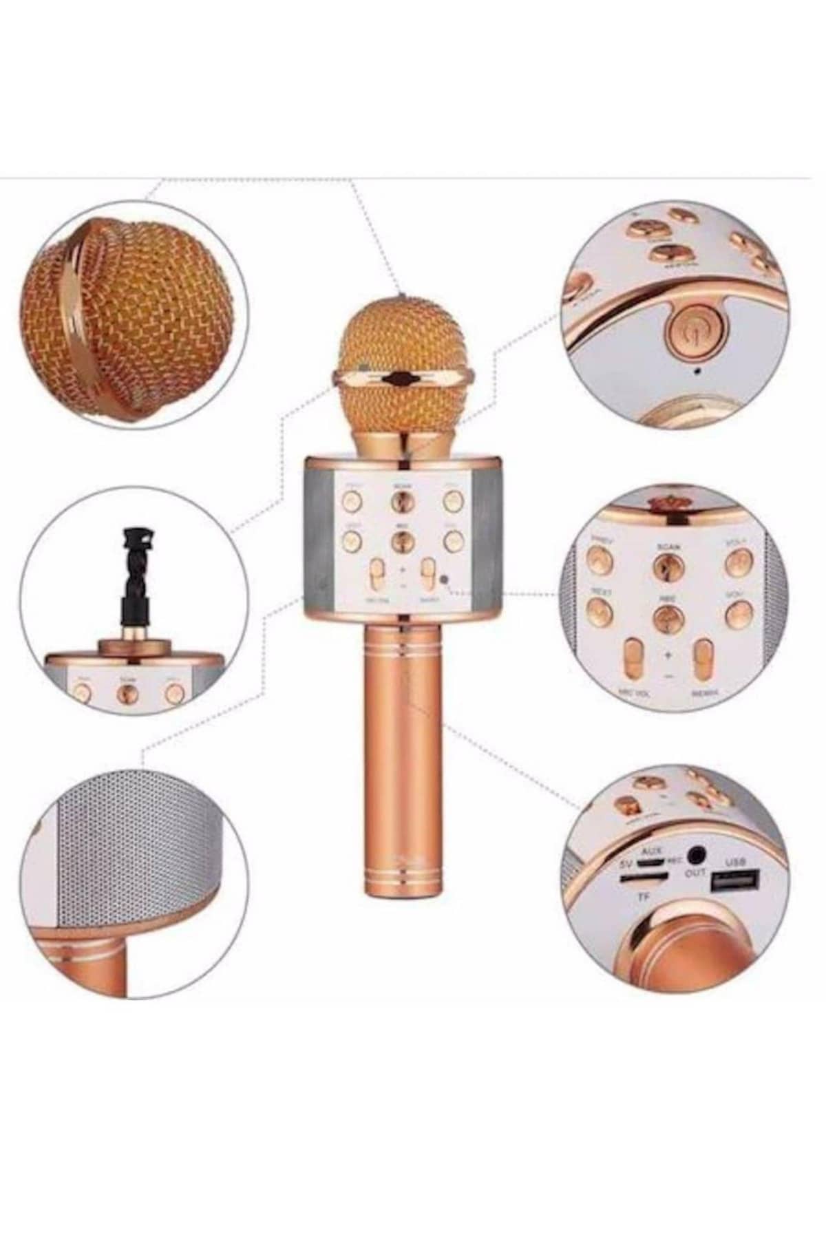 Karaoke Mikrofon Dahili Hoparlörlü Sd-usb-aux Girişli Bluetooth Hoparlör - Bayi Depom