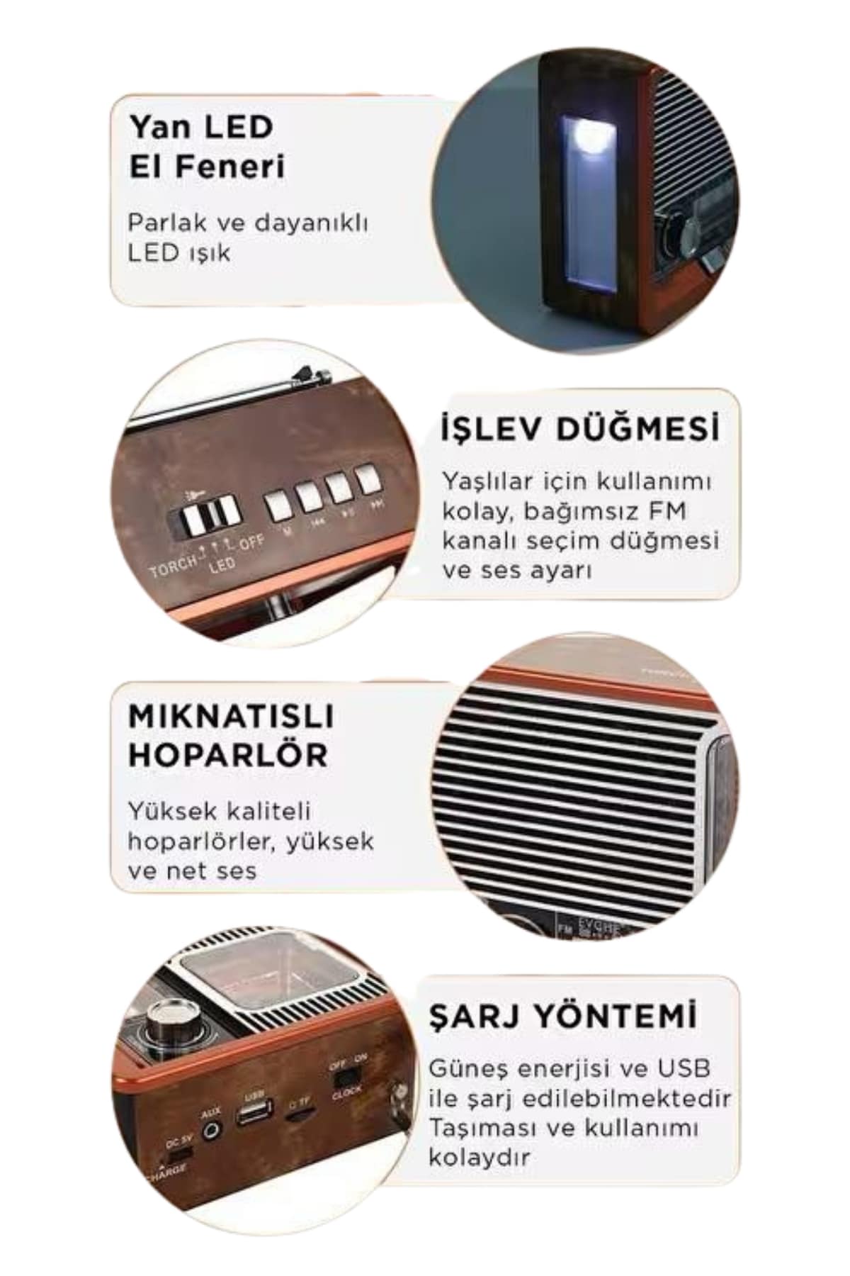 Vintage Nostaljik Radyo AUX USB SD Kart Girişli Şarjlı Bluetooth Bağlantılı - Bayi Depom Vintage Nostaljik Radyo AUX USB SD Kart Girişli Şarjlı Bluetooth Bağlantılı - Bayi Depom