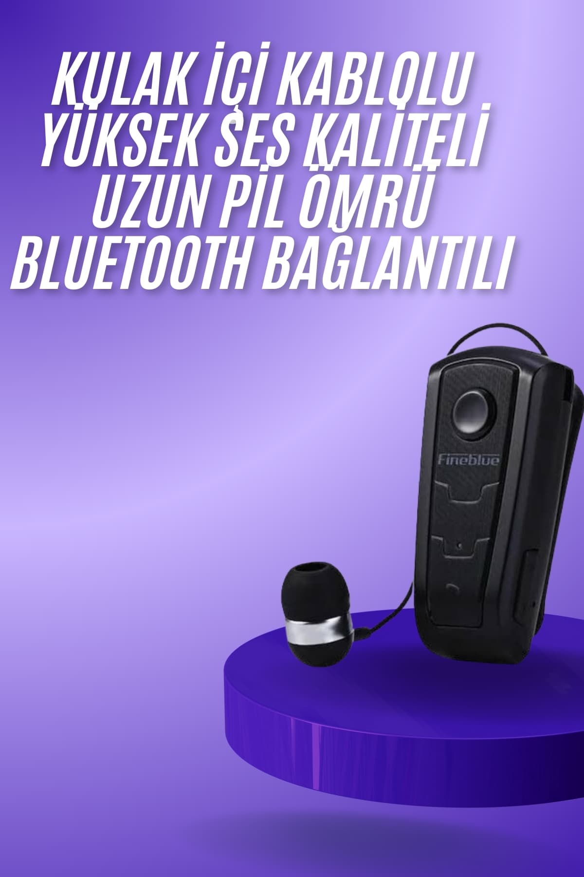 Makaralı Bluetooth Kulakiçi Yaka Kulaklığı Kablosuz Kulaklık - Bayi Depom