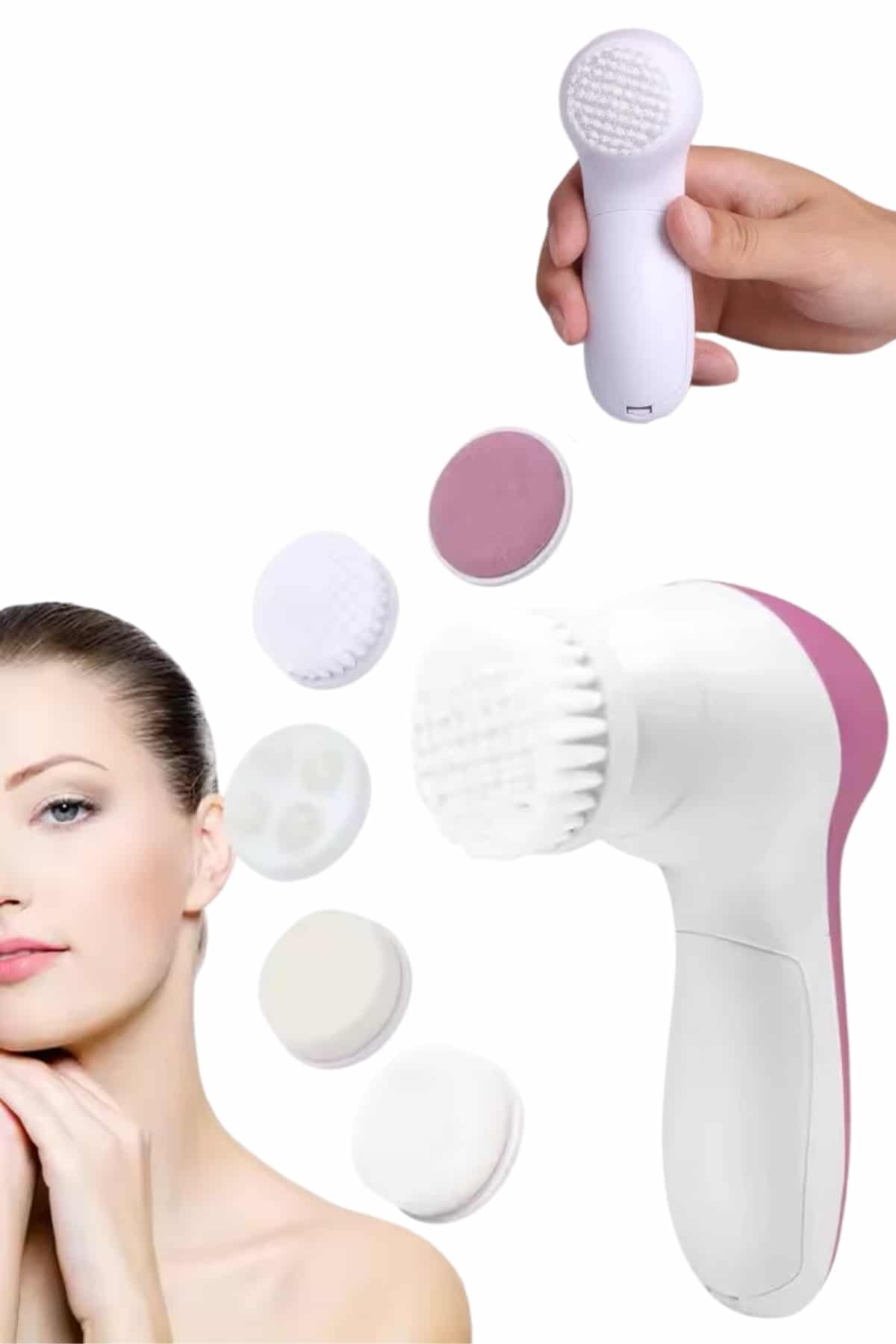Cilt Temizleme ve Masaj Aleti 5 Başlıklı Akne ve Sivilce Önleyici - Bayi Depom