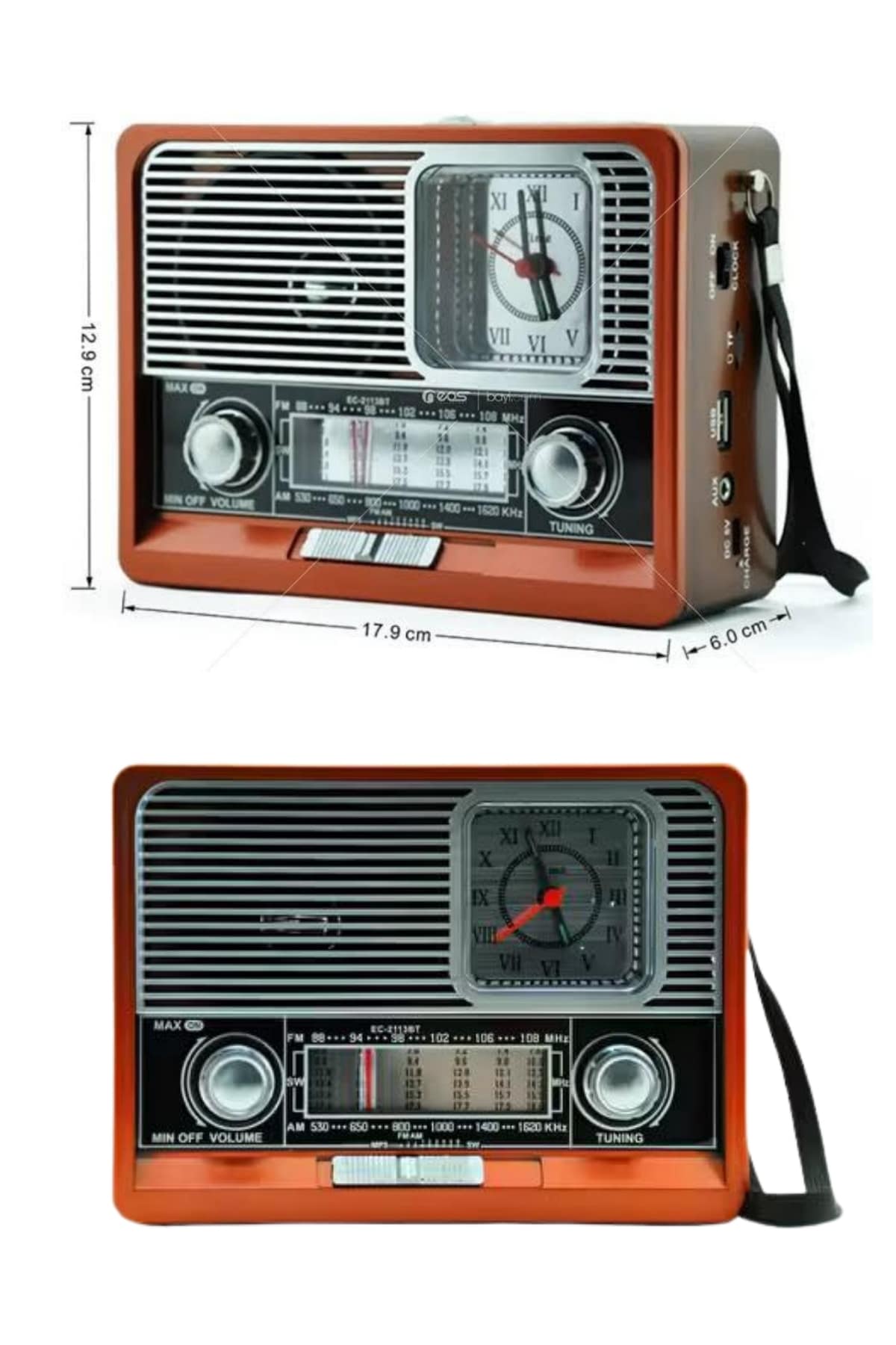 Nostaljik Vintage Radyo Taşınabilir Bluetooth Bağlantılı Hoparlör Radyo - Bayi Depom