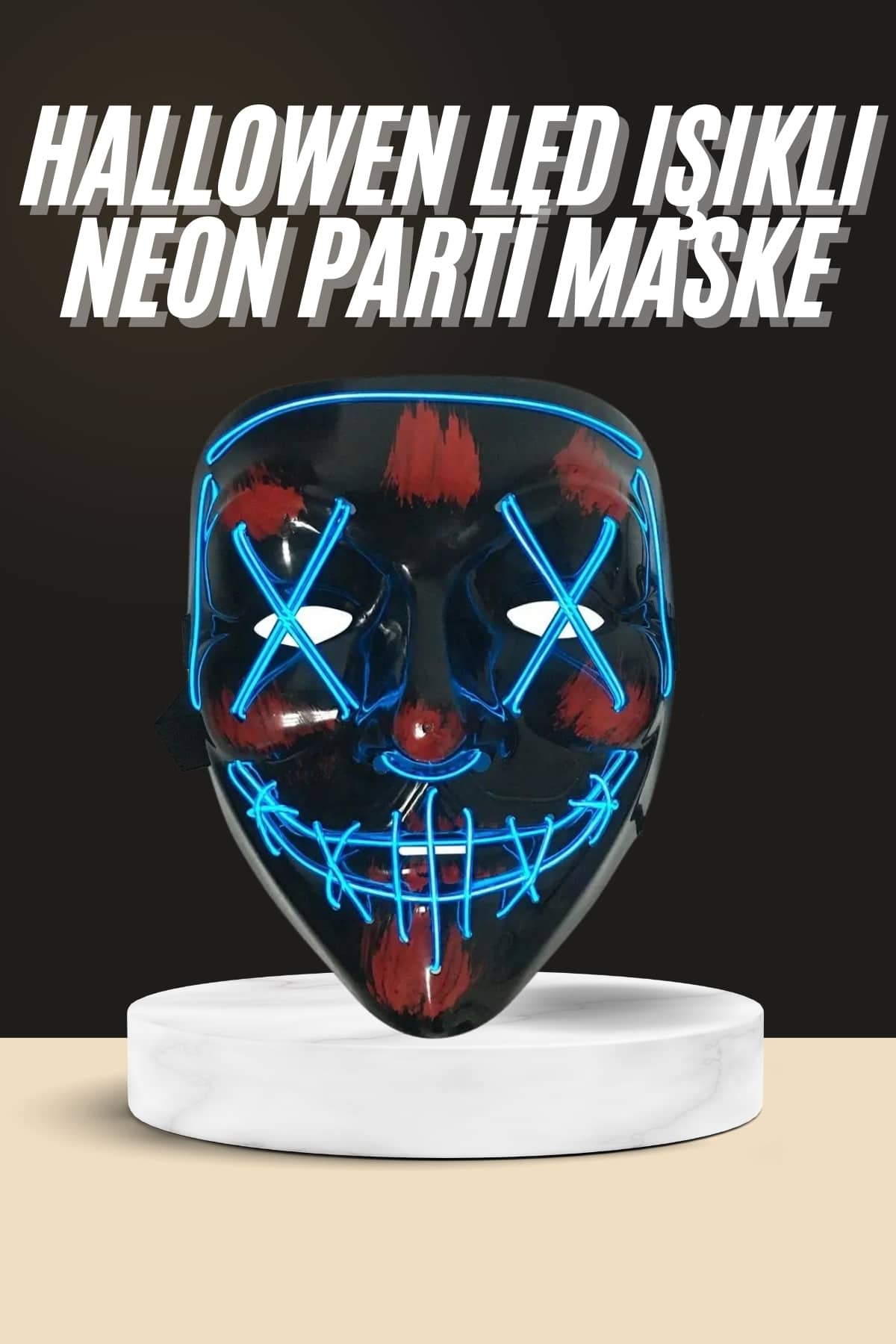 Işıklı Led Maske Parti Eğlence Maskesi Hallowen Neon Maske - Bayi Depom Işıklı Led Maske Parti Eğlence Maskesi Hallowen Neon Maske - Bayi Depom