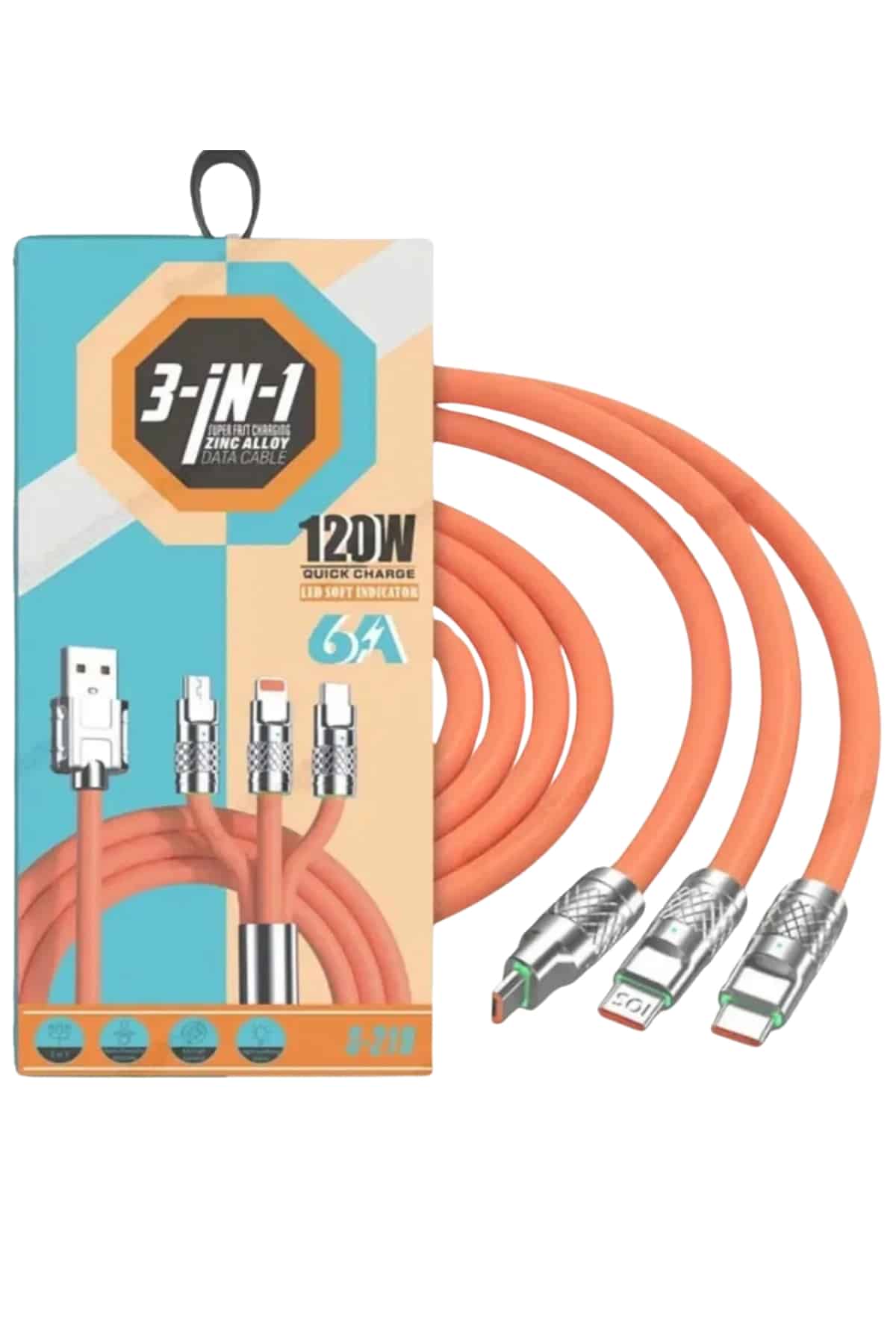 Çoklu Şarj Kablosu USB Type-C İOS Uyumlu 120W Hızlı Şarj Kablosu - Bayi Depom Çoklu Şarj Kablosu USB Type-C İOS Uyumlu 120W Hızlı Şarj Kablosu - Bayi Depom