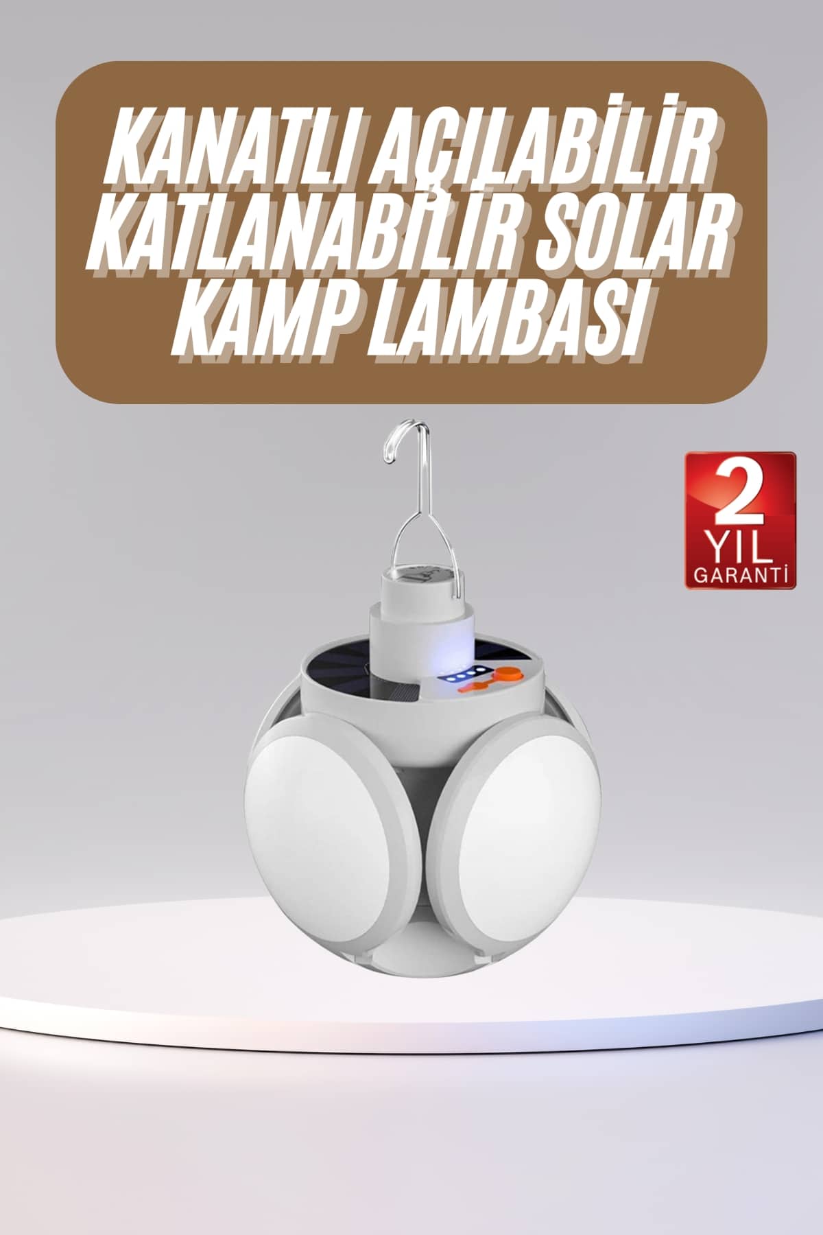 Katlanabilir Askılı Kamp Lambası 5 Kanatlı Pratik Güneş Enerjili - Bayi Depom Katlanabilir Askılı Kamp Lambası 5 Kanatlı Pratik Güneş Enerjili - Bayi Depom