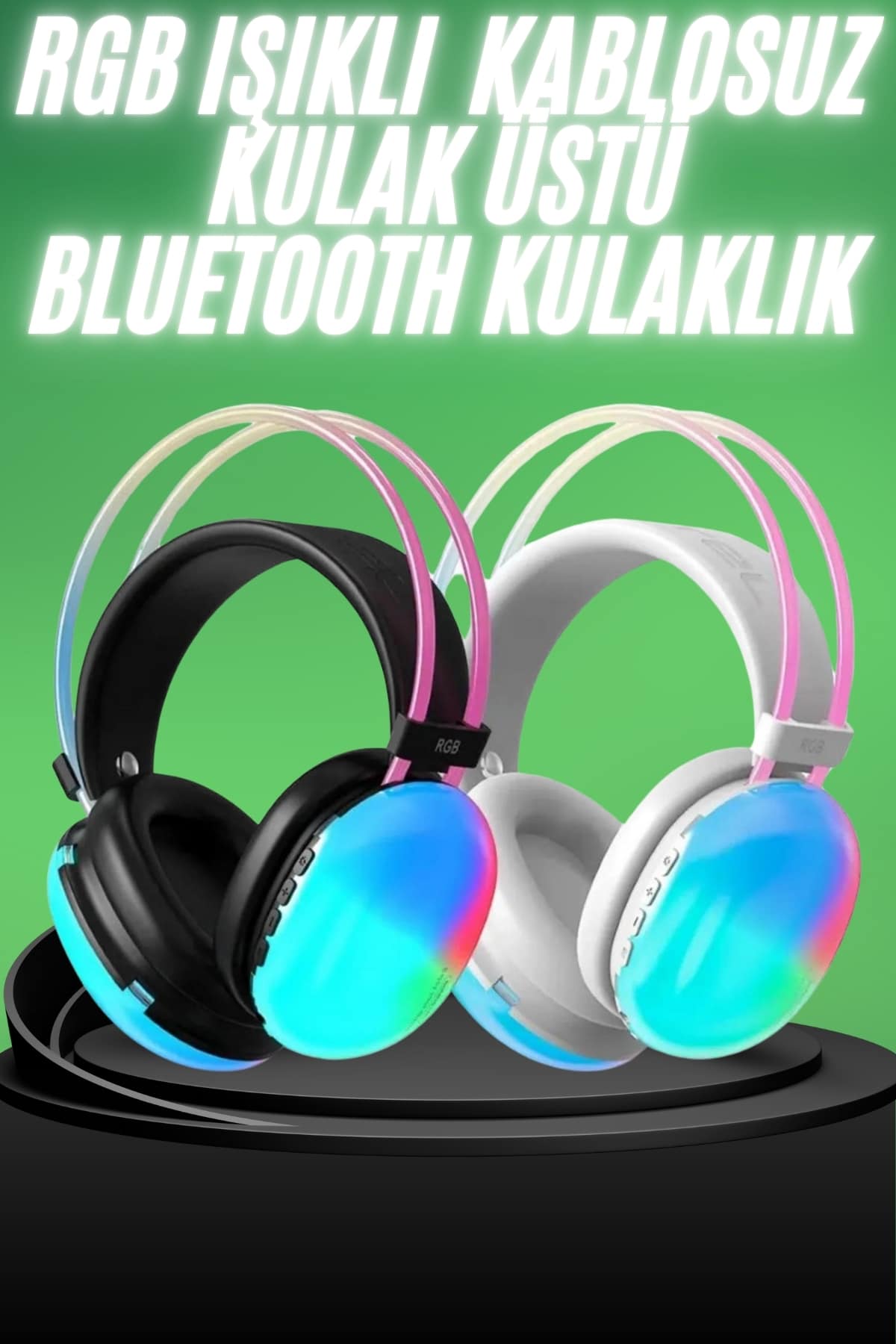 Yeni Nesil Kulak Üstü Kablosuz Uzun Ömürlü RGB Işıklı Bluetooth Kulaklık - Bayi Depom Yeni Nesil Kulak Üstü Kablosuz Uzun Ömürlü RGB Işıklı Bluetooth Kulaklık - Bayi Depom