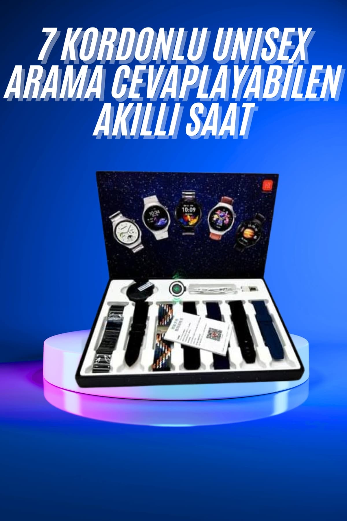 Akıllı Saat Çoklu Kordon Seçenekli Dokunmatik Ekran Nabız Sensörlü - Bayi Depom Akıllı Saat Çoklu Kordon Seçenekli Dokunmatik Ekran Nabız Sensörlü - Bayi Depom