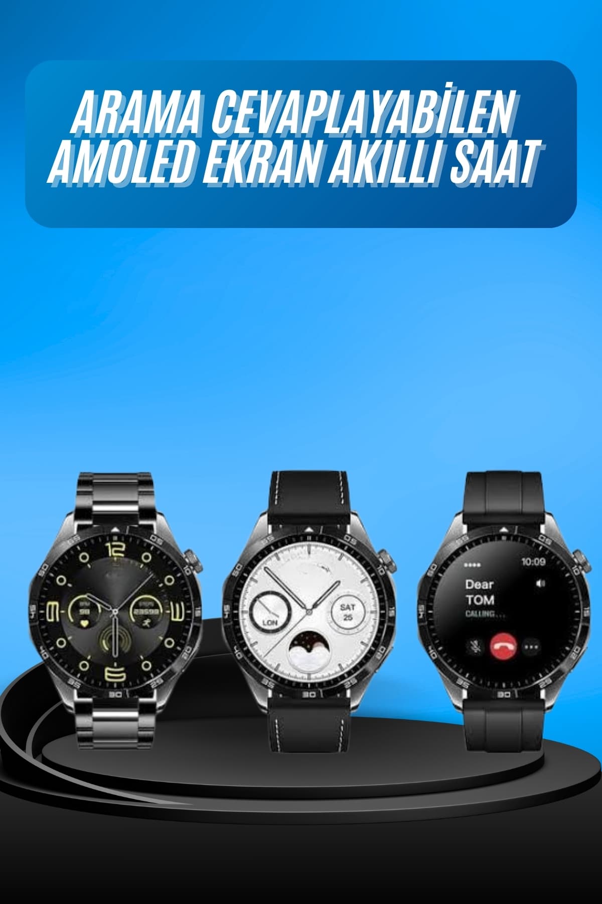 Amoled Ekran 3 Kordonlu Akıllı Saat 5.0 Bluetooth Bağlantılı Android ve İOS Uyumlu - Bayi Depom Amoled Ekran 3 Kordonlu Akıllı Saat 5.0 Bluetooth Bağlantılı Android ve İOS Uyumlu - Bayi Depom