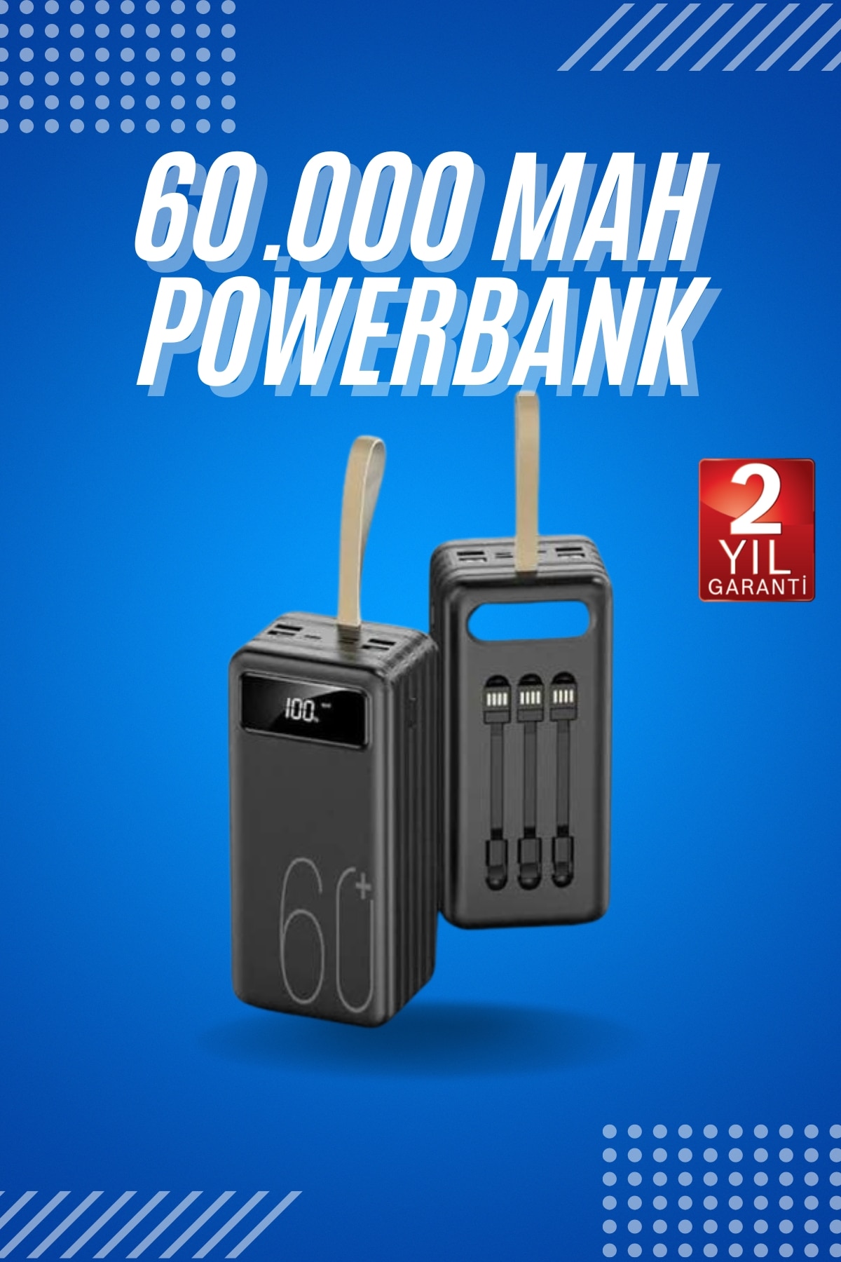 Powerbank Yüksek Kapasiteli 60.000 Mah Hızlı Şarj Şarj Özellikli Batarya - Bayi Depom