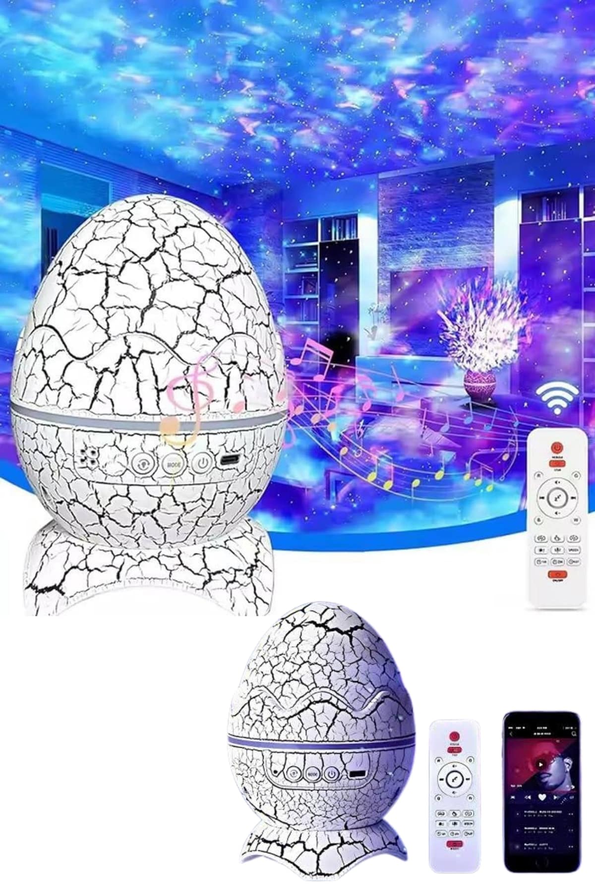 Bluetooth Hoparlör Dinozor Yumurtası Gece Masa Lambası Projektör - Bayi Depom Bluetooth Hoparlör Dinozor Yumurtası Gece Masa Lambası Projektör - Bayi Depom