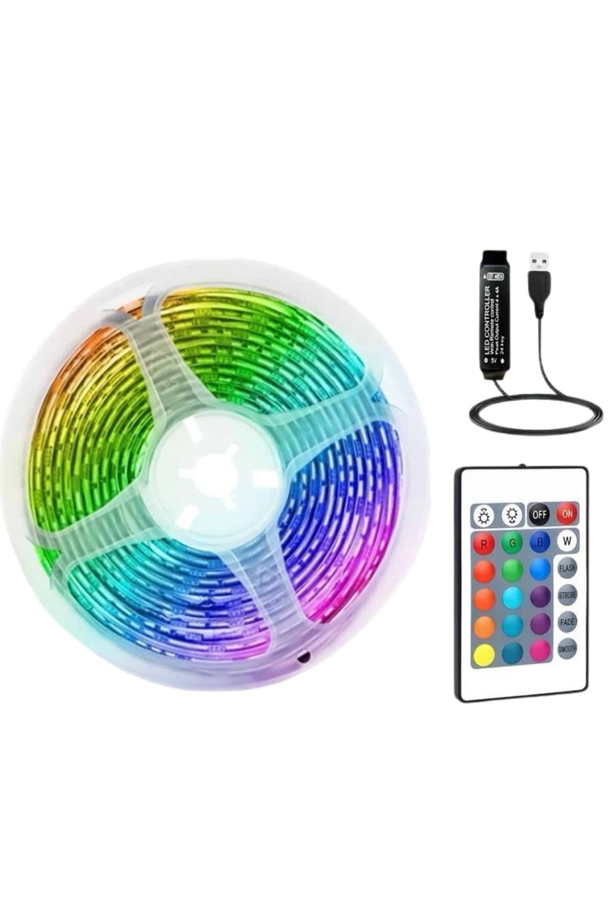 RGB Şerit Led 10 Metre Led Işık Kumanda ile Kontrol RGB - Bayi Depom RGB Şerit Led 10 Metre Led Işık Kumanda ile Kontrol RGB - Bayi Depom