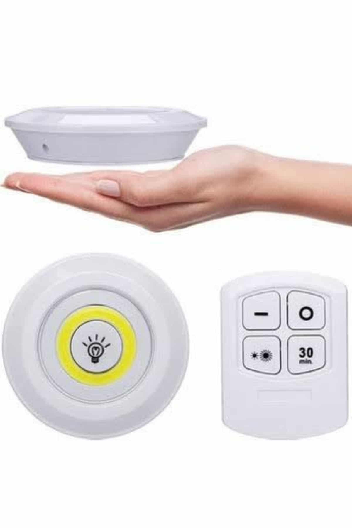 Yapışkanlı 3'lü Spot Led Işık Lamba Montajsız Pilli Uzaktan Kumandalı - Bayi Depom Yapışkanlı 3'lü Spot Led Işık Lamba Montajsız Pilli Uzaktan Kumandalı - Bayi Depom